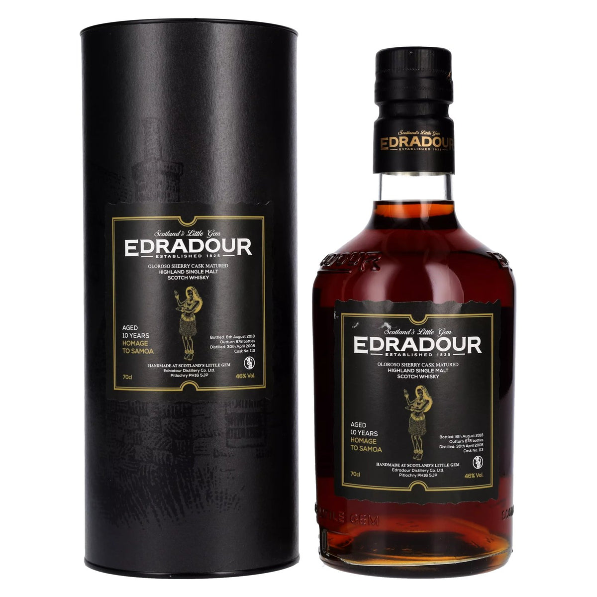Edradour 10 Years Old HOMAGE TO SAMOA Highland Single Malt 46% Vol. 0,7l en boîte cadeau
