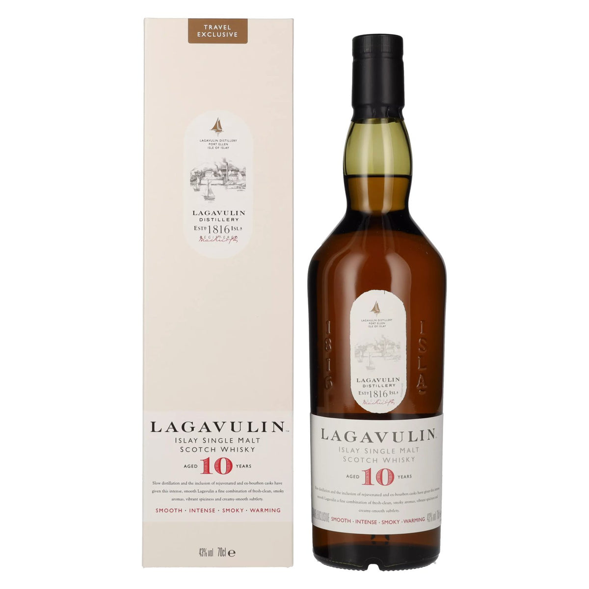 Lagavulin 10 Years Old Single Malt Whisky 43% Vol. 0,7l en boîte cadeau
