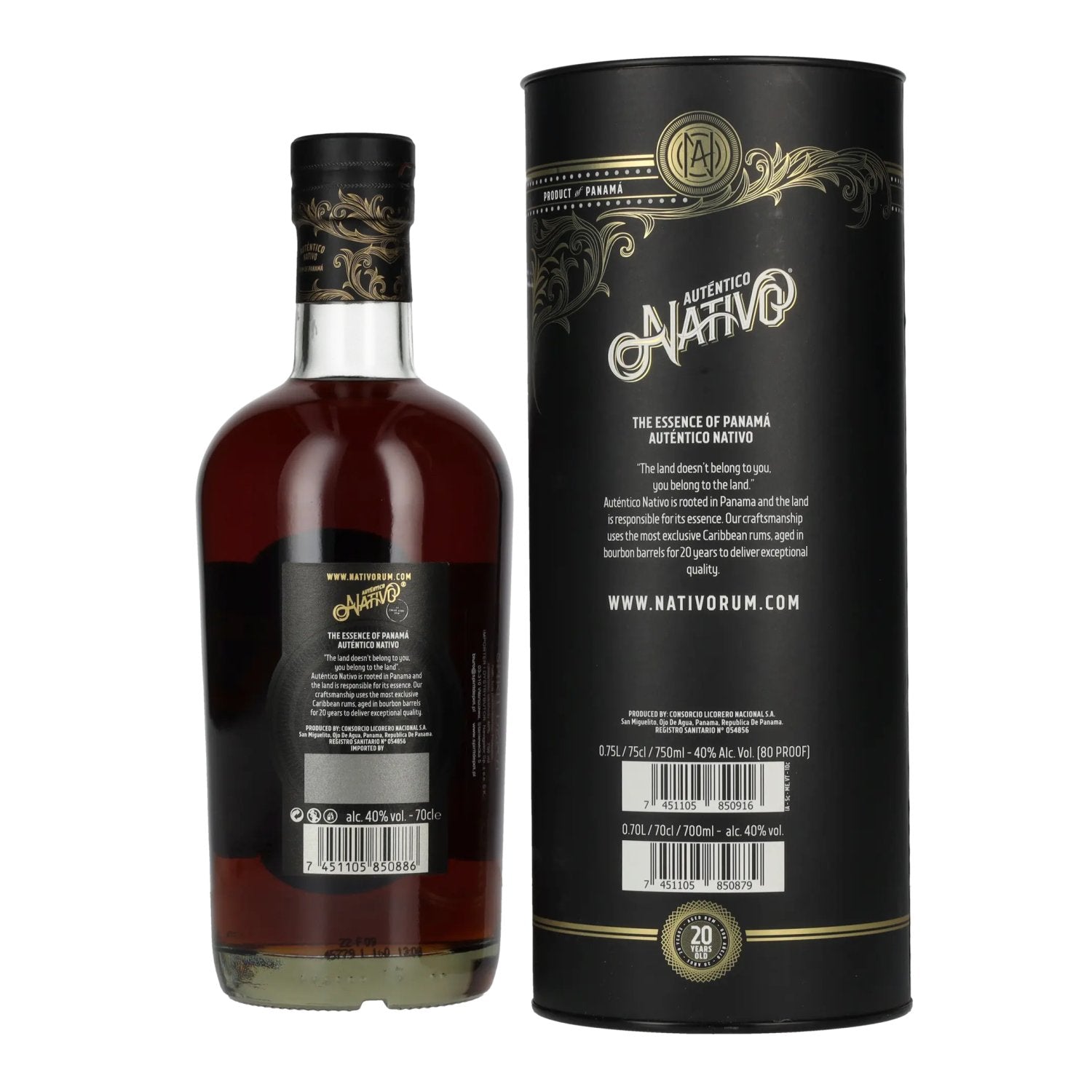 Auténtico Nativo Rum 20 Years Old Special Reserve 40% Vol. 0,7l en boîte cadeau