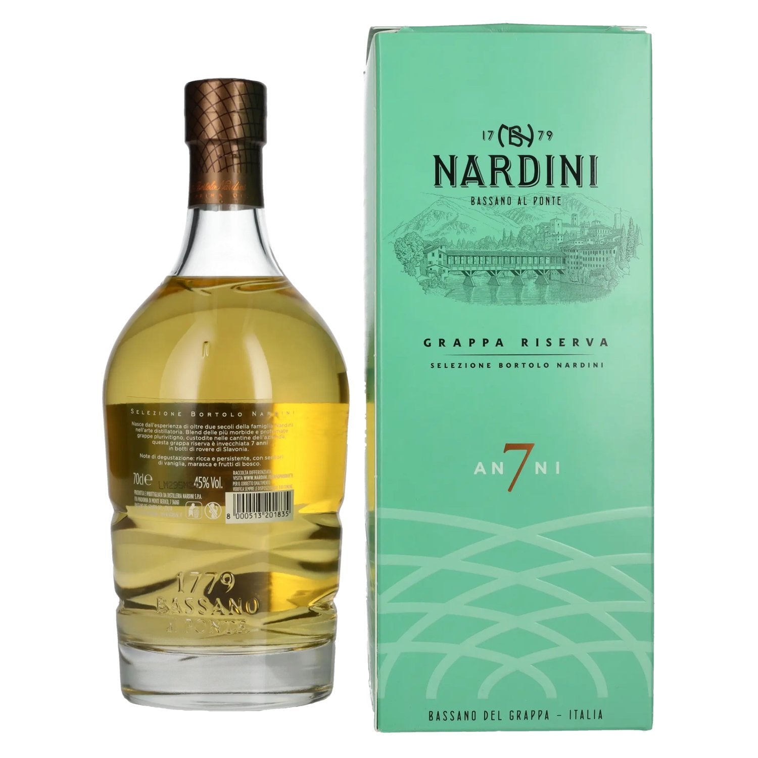 Nardini Grappa Riserva 7 ANNI 45% Vol. 0,7l in Geschenkbox