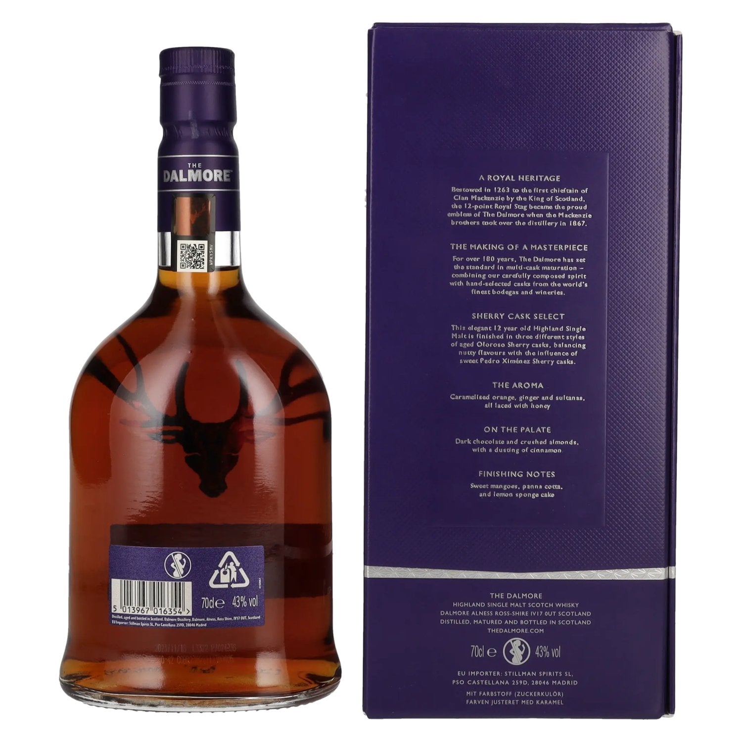 The Dalmore 12 Years Old SHERRY CASK SELECT 43% vol. 0,7l en boîte cadeau