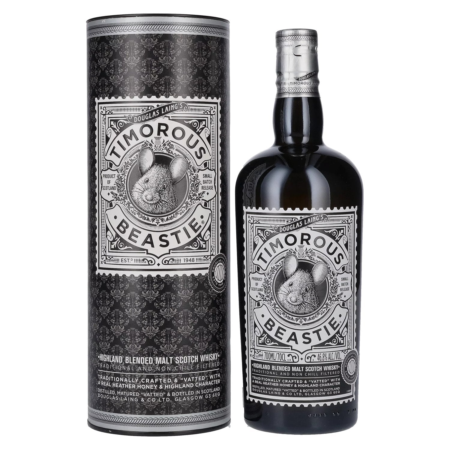 Douglas Laing TIMOROUS BEASTIE Highland Blended Malt 46,8% Vol. 0,7l en boîte cadeau
