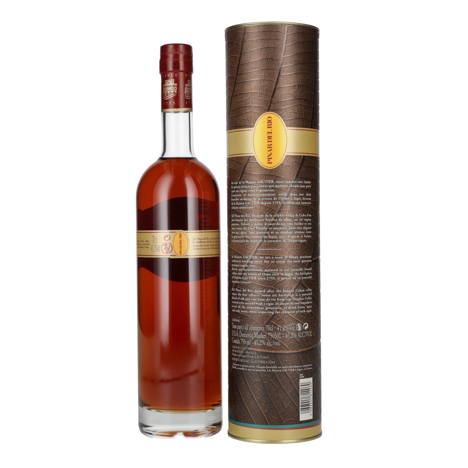 Gautier Cognac XO PINAR DEL RIO Exclusive Cigar Blend 41,2% Vol. 0,7l in gift box