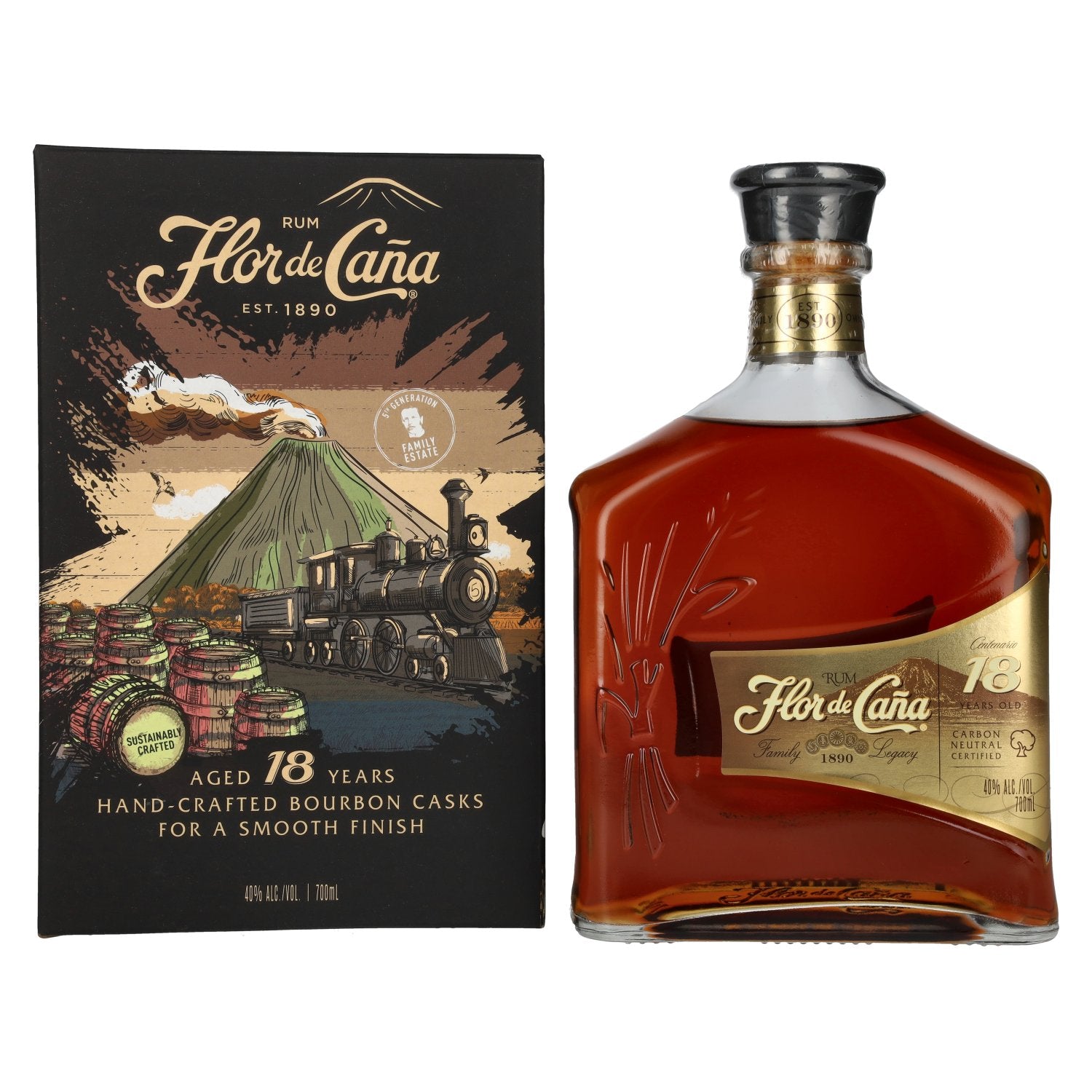 Flor de Caña Centenario 18 Years Old 40% Vol. 0,7l en boîte cadeau