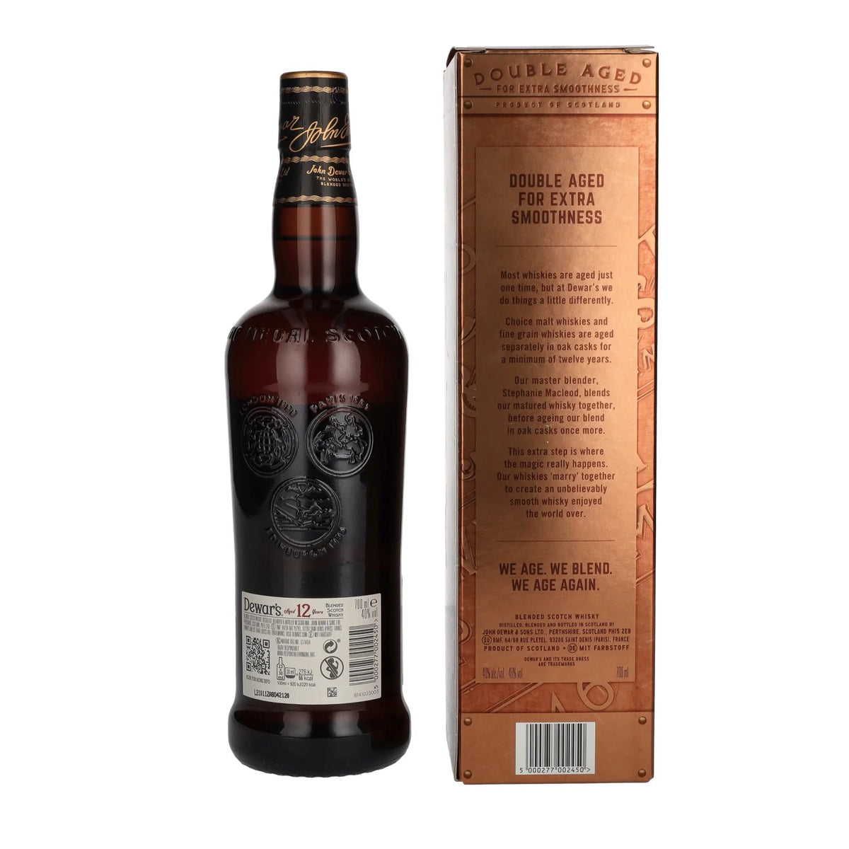 Dewar's 12 Years Old Blended Scotch Whisky 40% Vol. 0,7l en boîte cadeau
