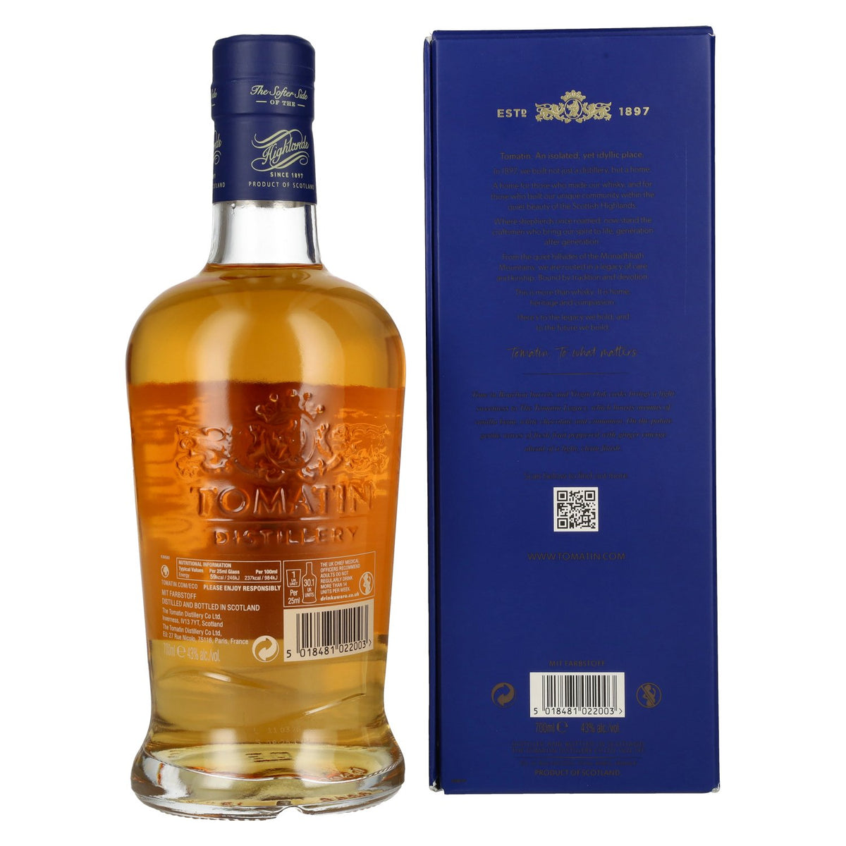 Whisky écossais single malt Tomatin Legacy Highland, 43 % vol., 0,7 l, dans un coffret cadeau