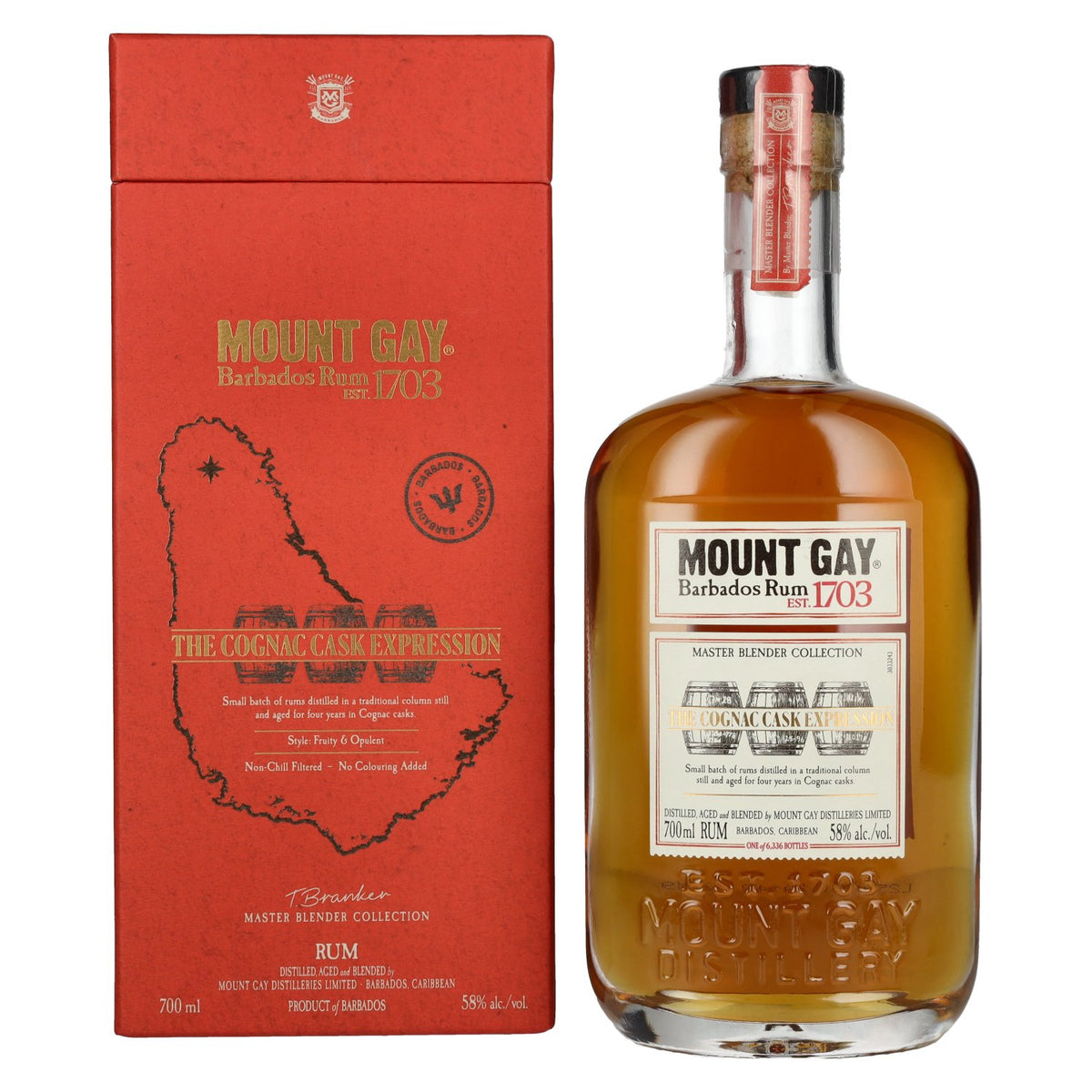 Mount Gay The Cognac Cask Expression MASTER BLENDER COLLECTION 58% Vol. 0,7l in gift box