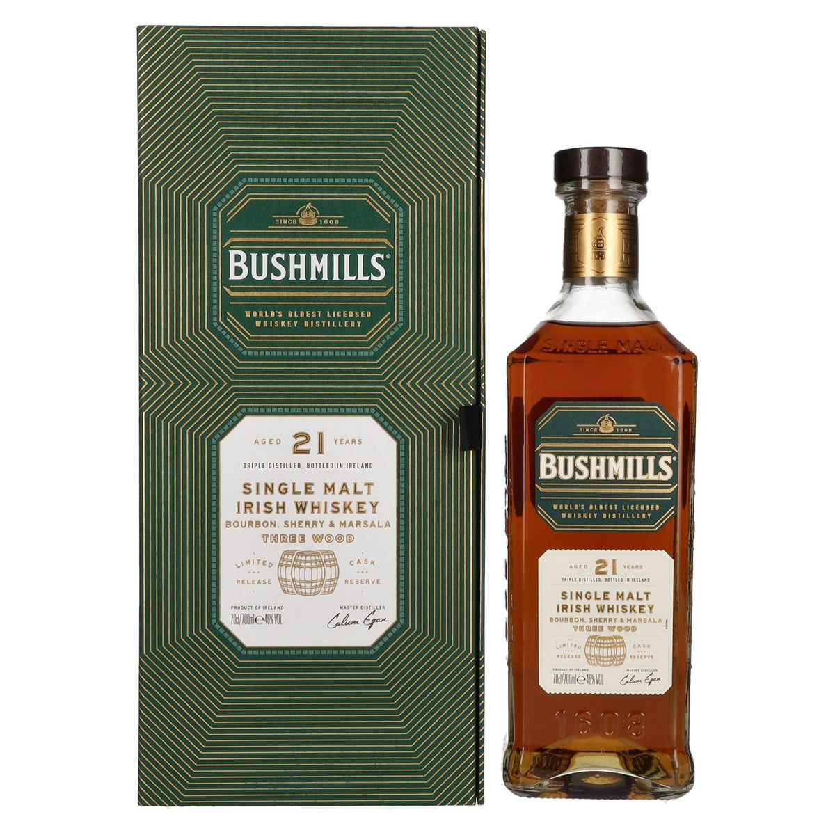 Bushmills 21 Years Old RARE Single Malt Irish Whiskey 46% Vol. 0,7l in gift box