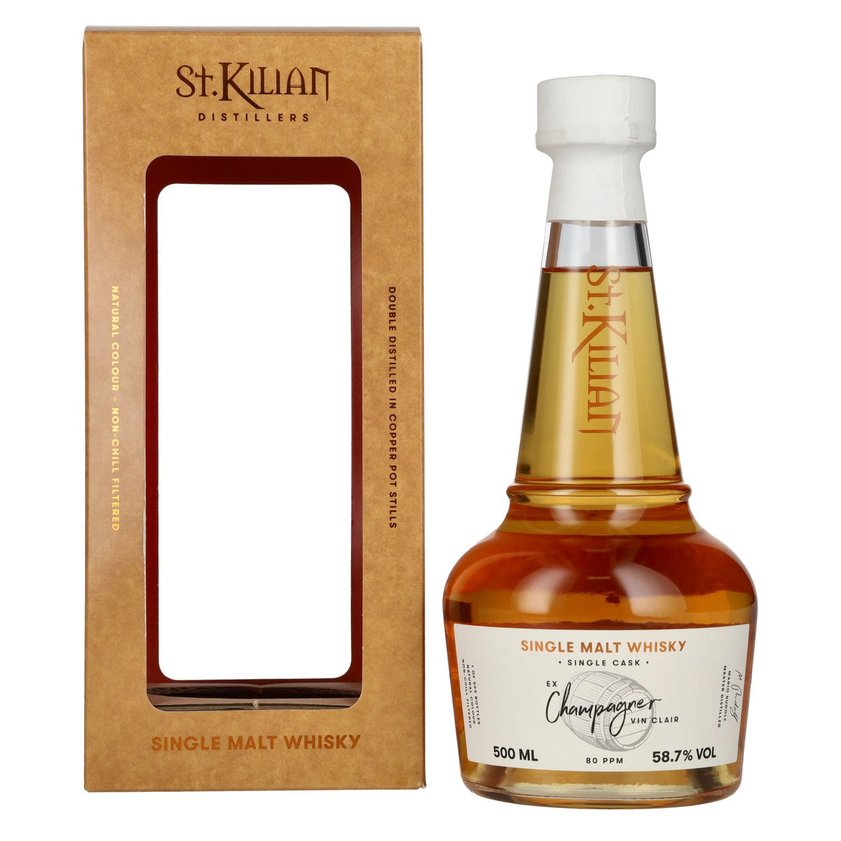 St. Kilian EX CHAMPAGNER VIN CLAIR Single Cask Malt Whisky 58,7% Vol. 0,7l en boîte cadeau