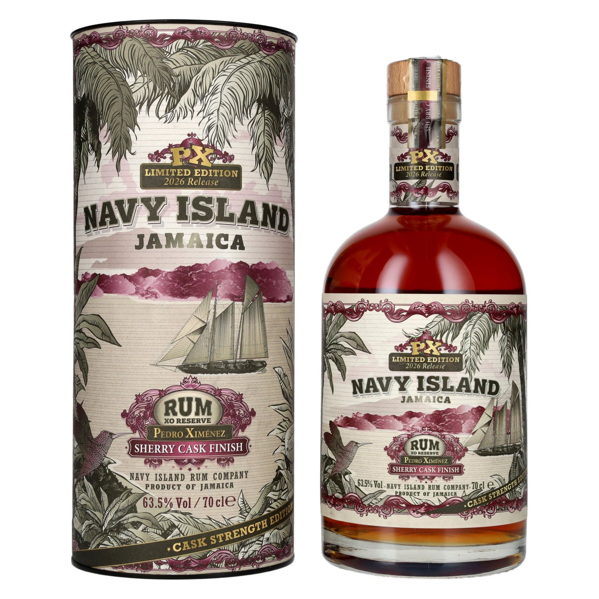 Navy Island Rum JAMAICA XO Reserve Rum Pedro Ximénez Sherry Cask Finish Strength 2026 63.5% vol. 0.7 l in a gift box