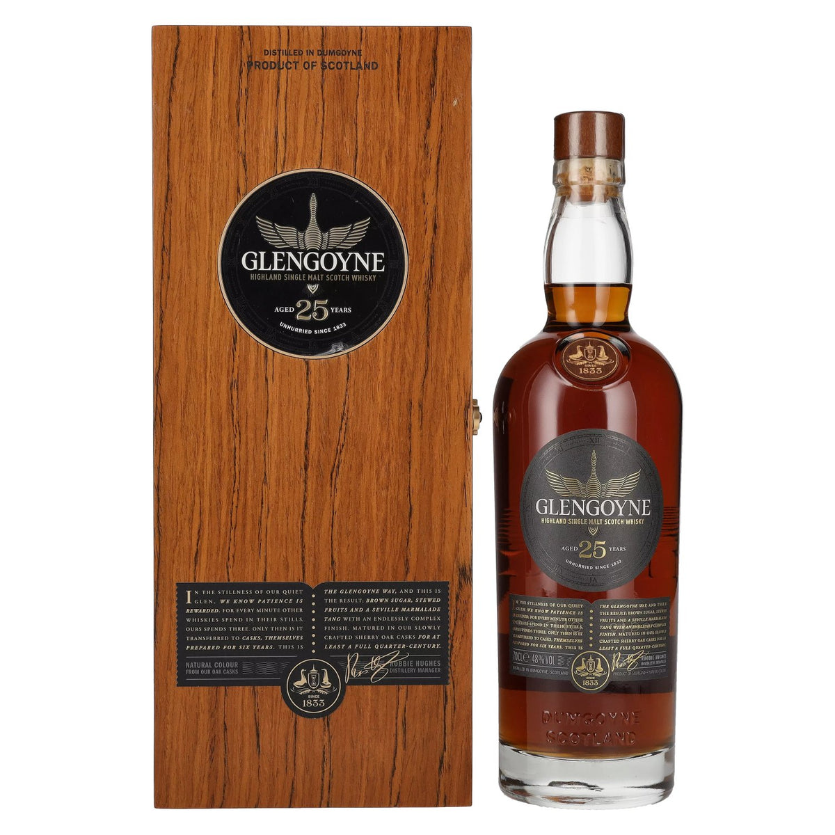 Glengoyne 25 Years Old Highland Single Malt 48% vol. 0,7l dans une caisse en bois