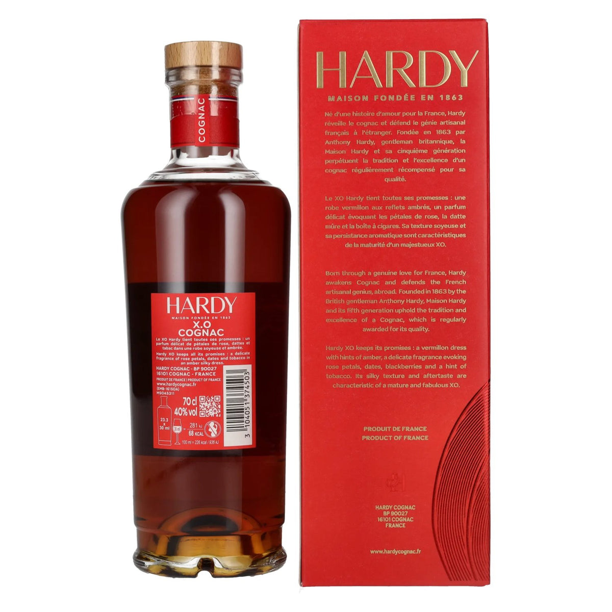 Hardy XO Fine Champagne Cognac 40% Vol. 0,7l in Geschenkbox