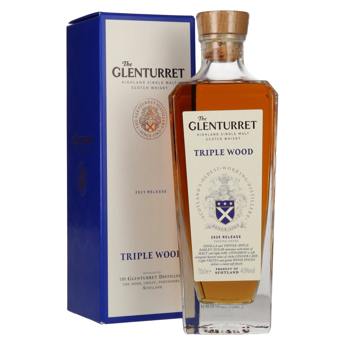 The Glenturret TRIPLE WOOD Release 2025 45% vol. 0,7l en coffret cadeau