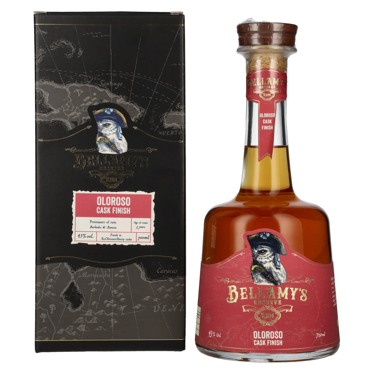 Bellamy's Reserve Rum OLOROSO CASK FINISH 43% vol. 0,7l en boîte cadeau