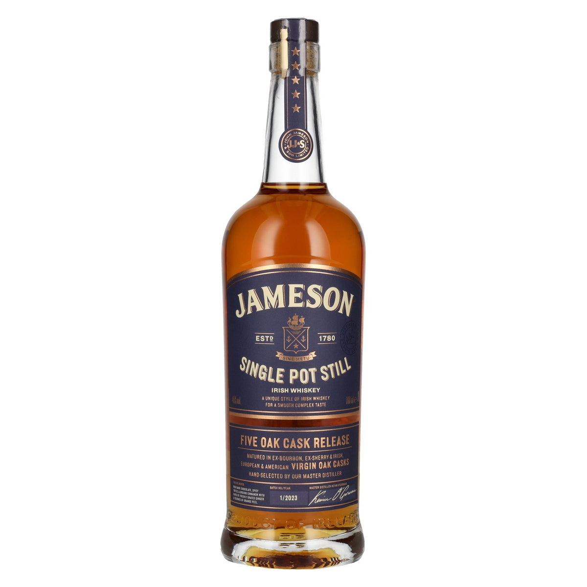 Jameson Whiskey Single Pot Still Irish Five Oak Cask Release 46% Vol. 0,7l