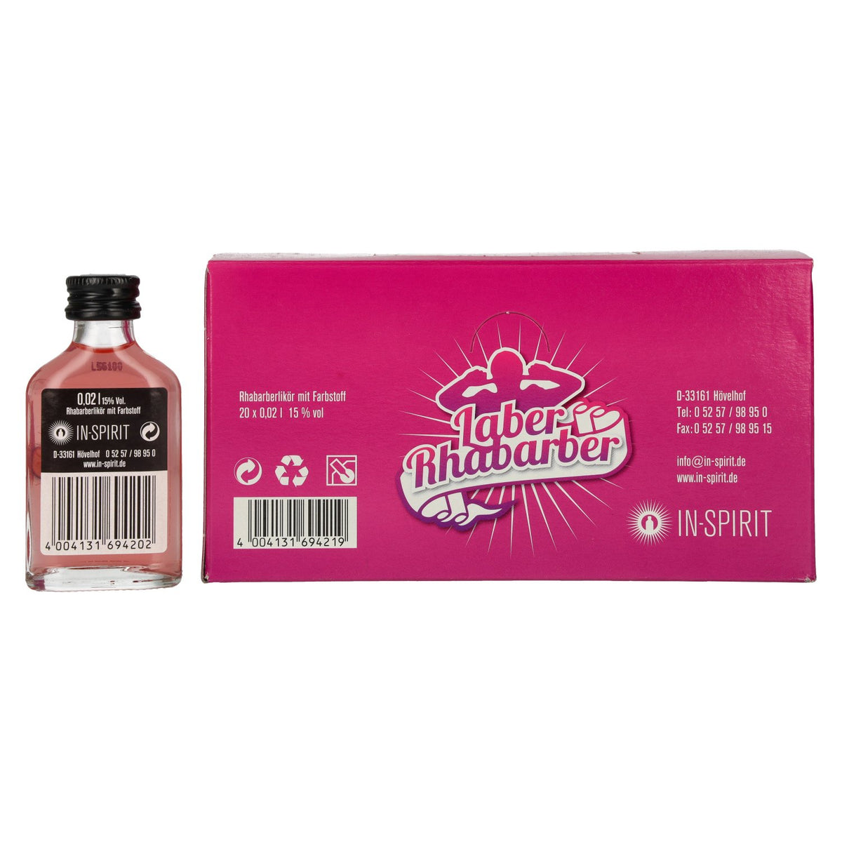 Laber Rhabarber Rhubarb Liqueur 15% ABV 20 x 0.02 l