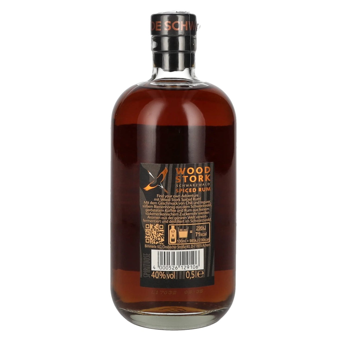 Wood Stork Forêt Noire Spiced Rum 40% Vol. 0,5l