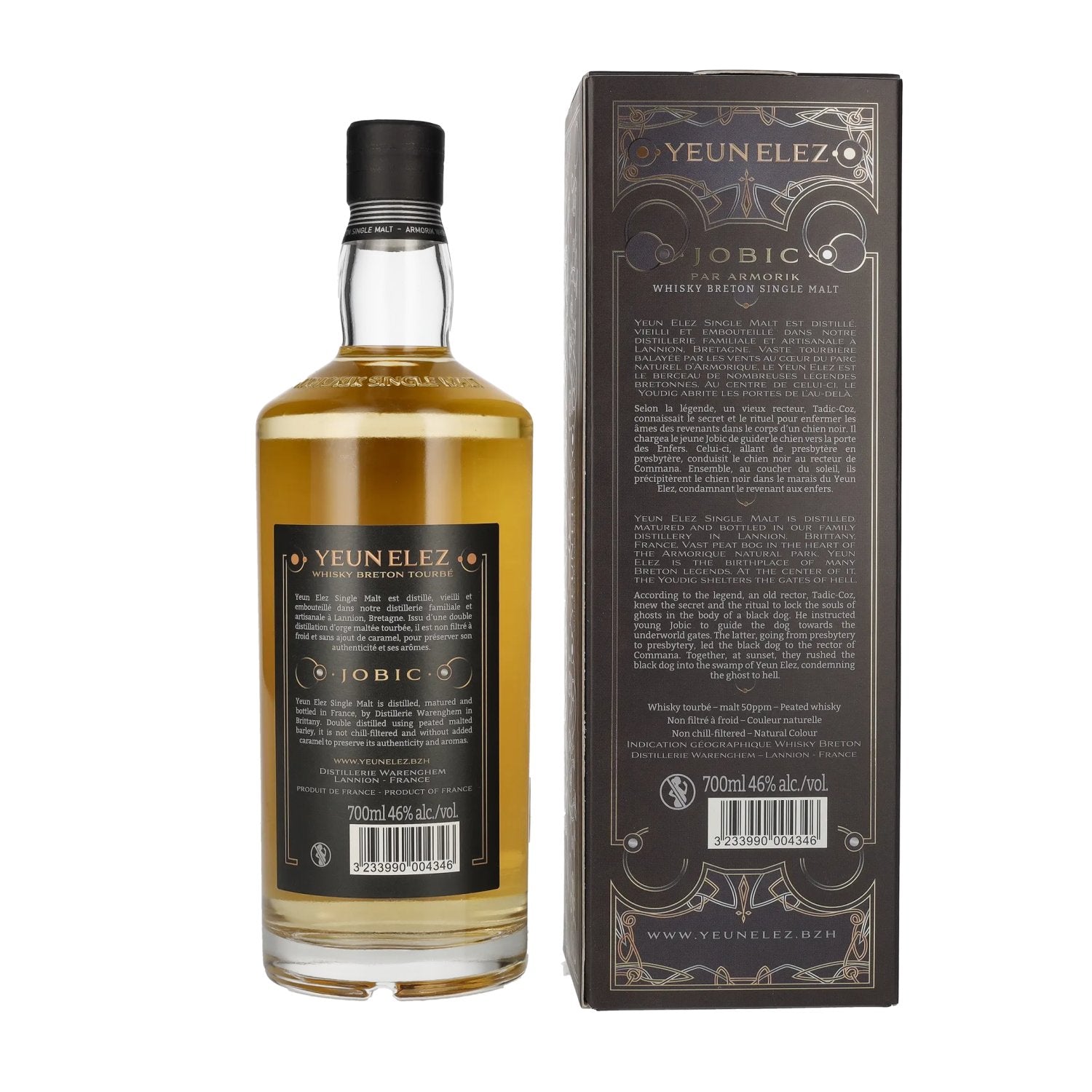 Armorik YEUN ELEZ Whisky Breton Single Malt JOBIC 46% Vol. 0,7l in gift box