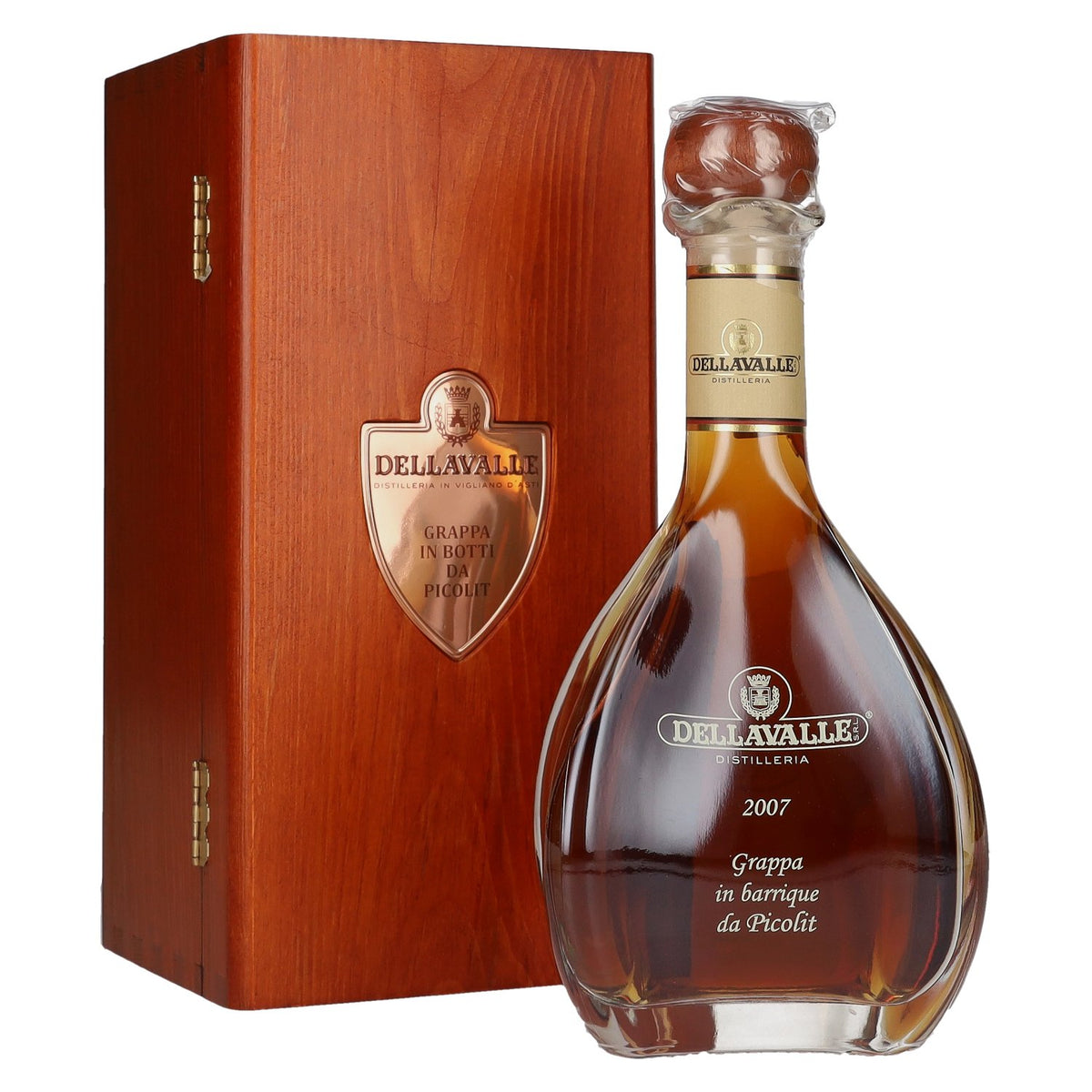 Dellavalle Grappa en barrique da PICOLIT 2007 42% vol. 0,7l dans une caisse en bois