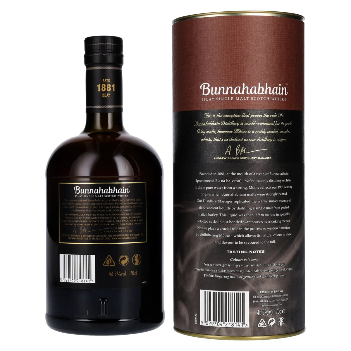Bunnahabhain MÒINE Islay Single Malt Scotch Whisky 46,3% Vol. 0,7l in gift box