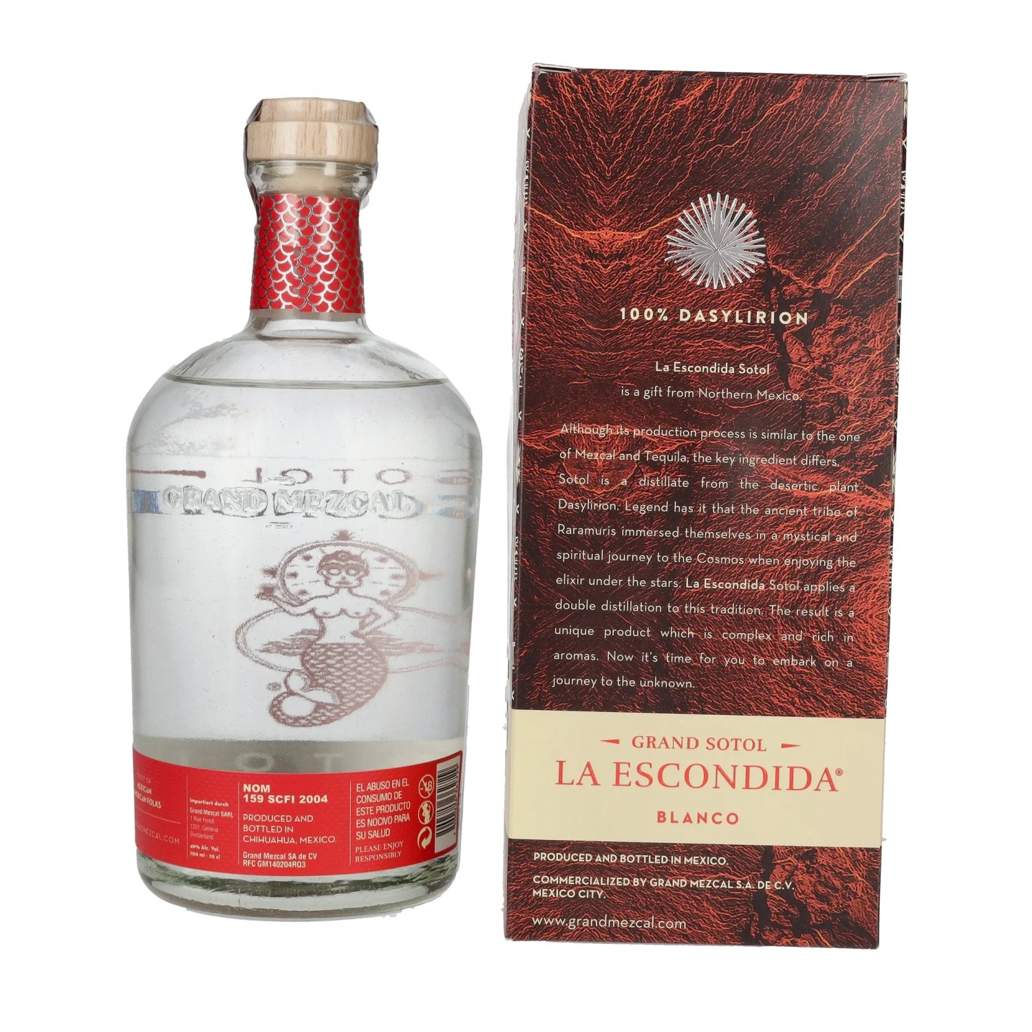 La Escondida Sotol Artesanal Blanco 40% Vol. 0,7l in Geschenkbox