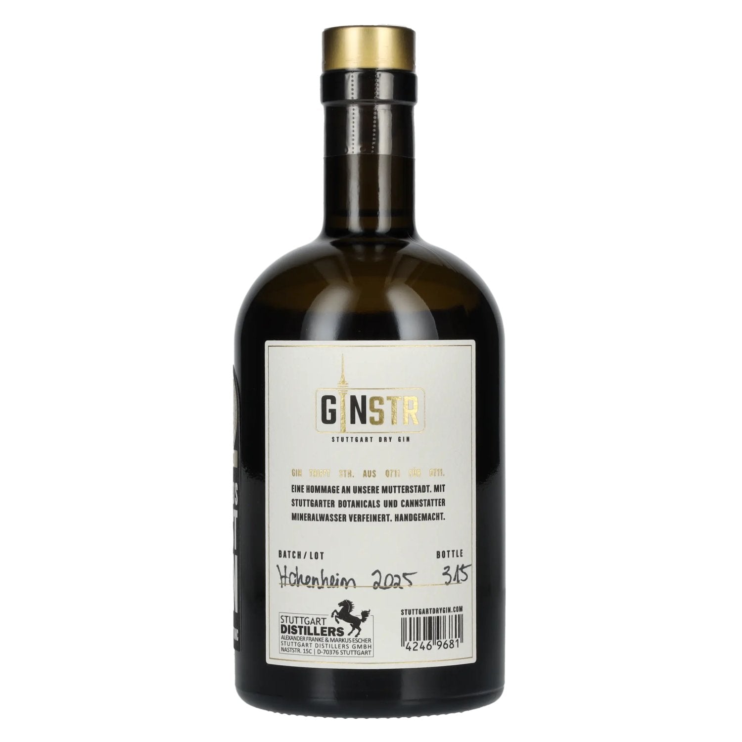 GINSTR Stuttgart Dry Gin 44% Vol. 0,5l