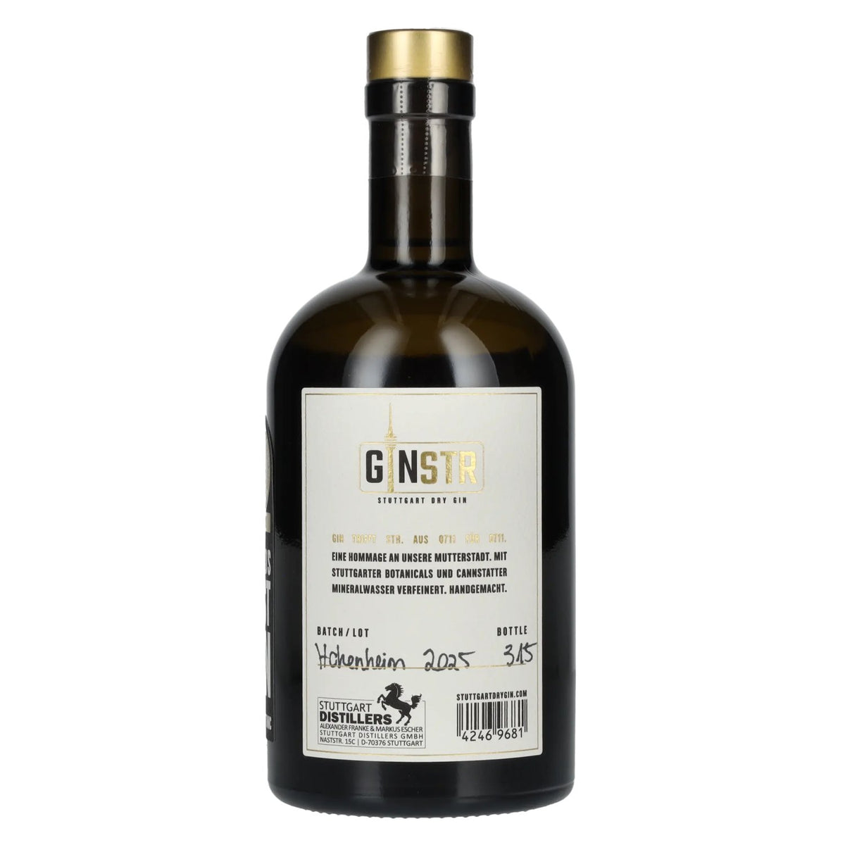 GINSTR Stuttgart Dry Gin 44% Vol. 0,5l