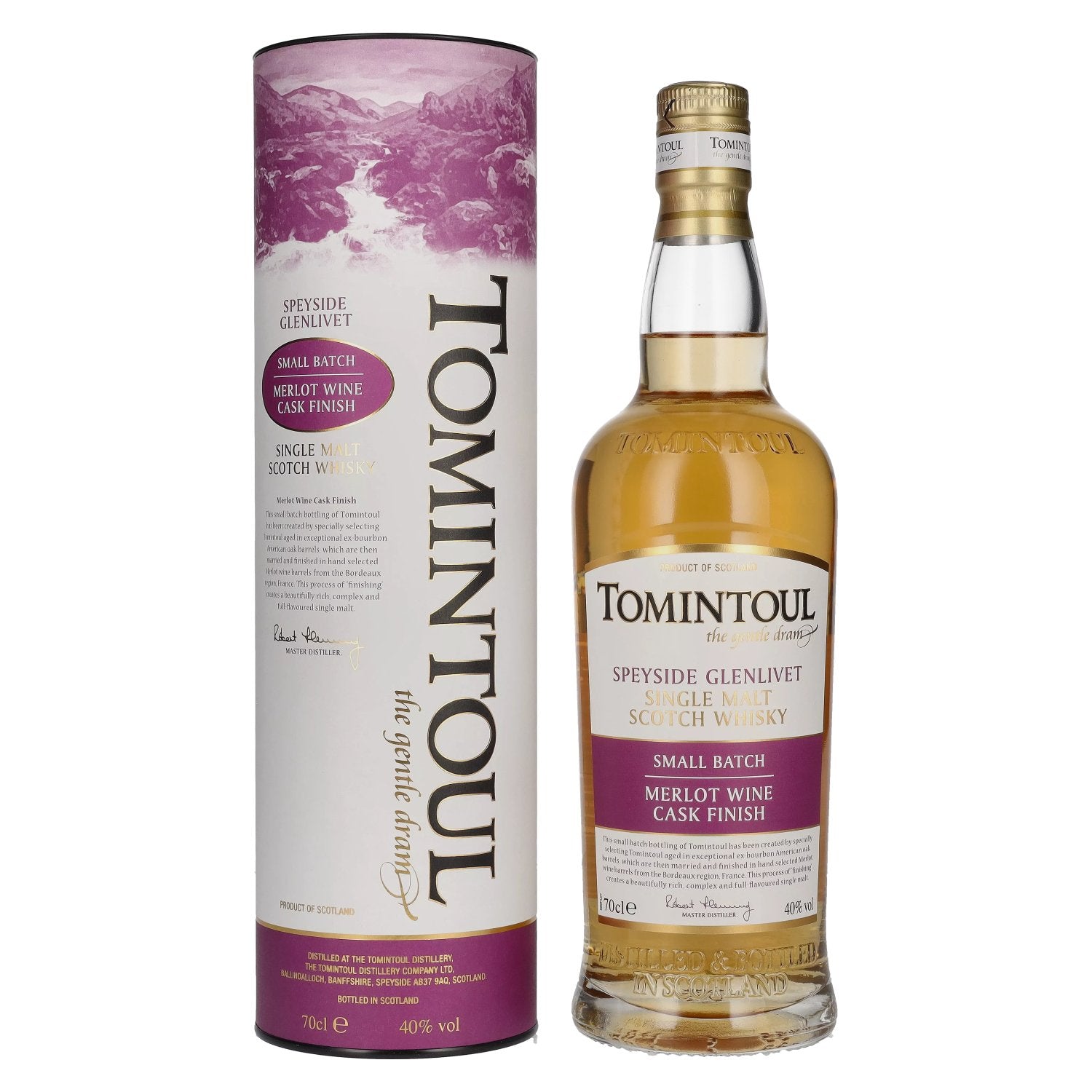 Tomintoul Small Batch Merlot Wine Cask Finish 40% Vol. 0,7l in Geschenkbox