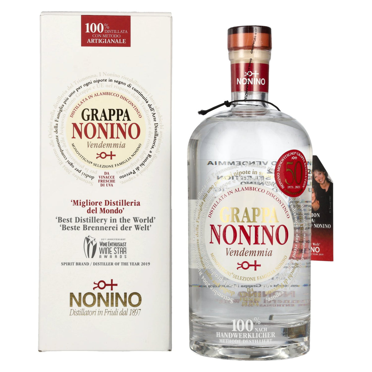 Nonino Grappa Monovitigni Vendemmia 40% vol. 0,5l en boîte cadeau