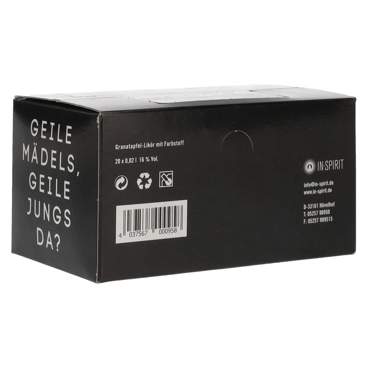 Bumsbar La liqueur de grenade Partyshot 16% vol. 20x0,02l