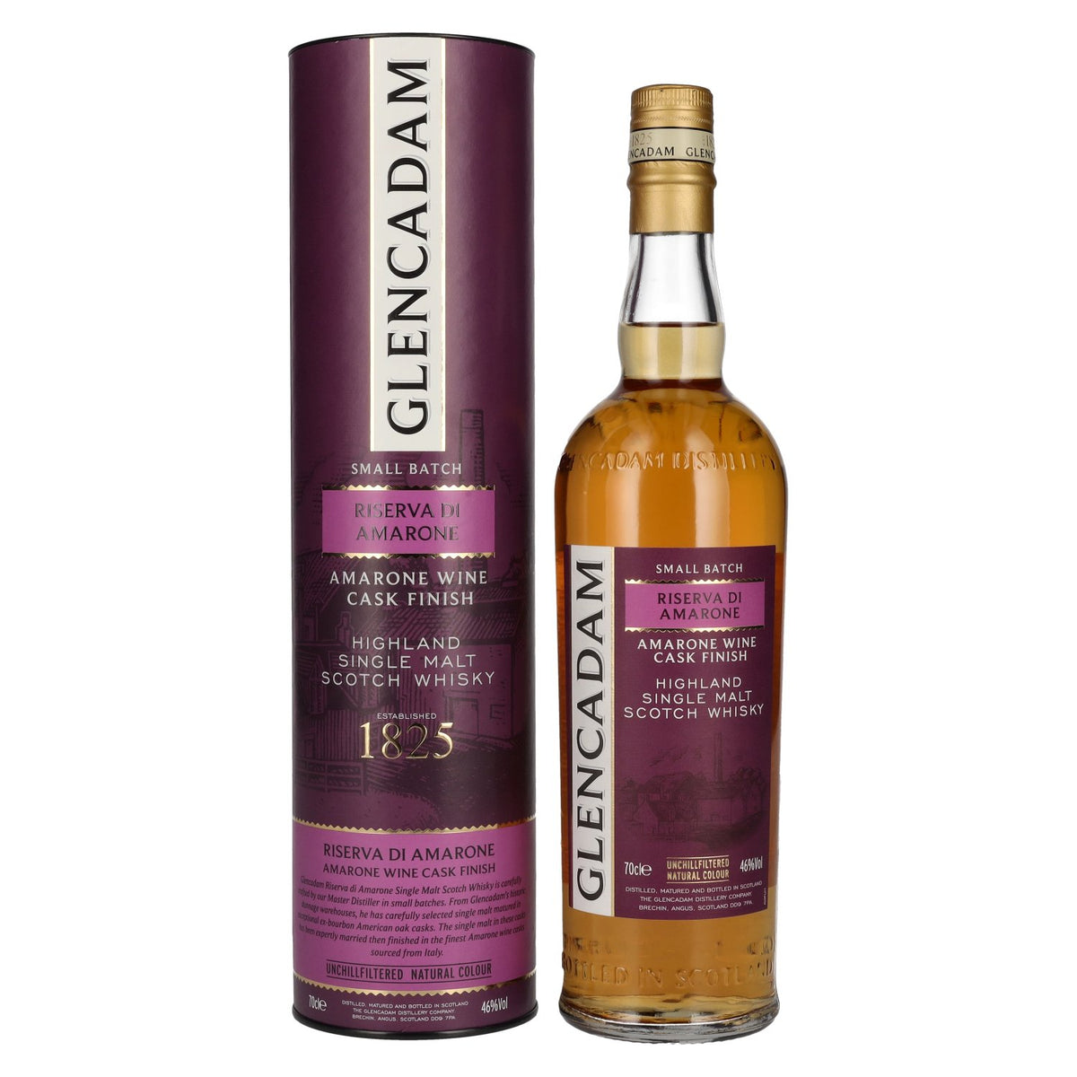 Glencadam RISERVA DI AMARONE Single Malt AMARONE WINE CASK FINISH 46% Vol. 0,7l en boîte cadeau