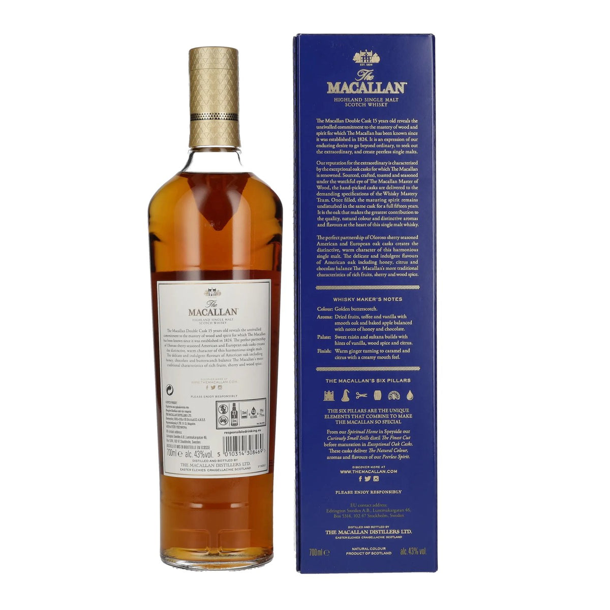 The Macallan 15 Years Old DOUBLE CASK 43% Vol. 0,7l in Geschenkbox