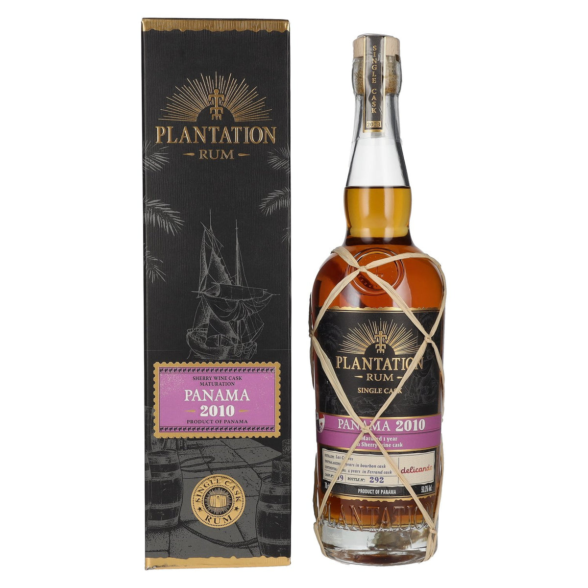Plantation Rum PANAMA 2010 Single Cask Sherry Finish by delicando 2023 50,3% Vol. 0,7l in gift box
