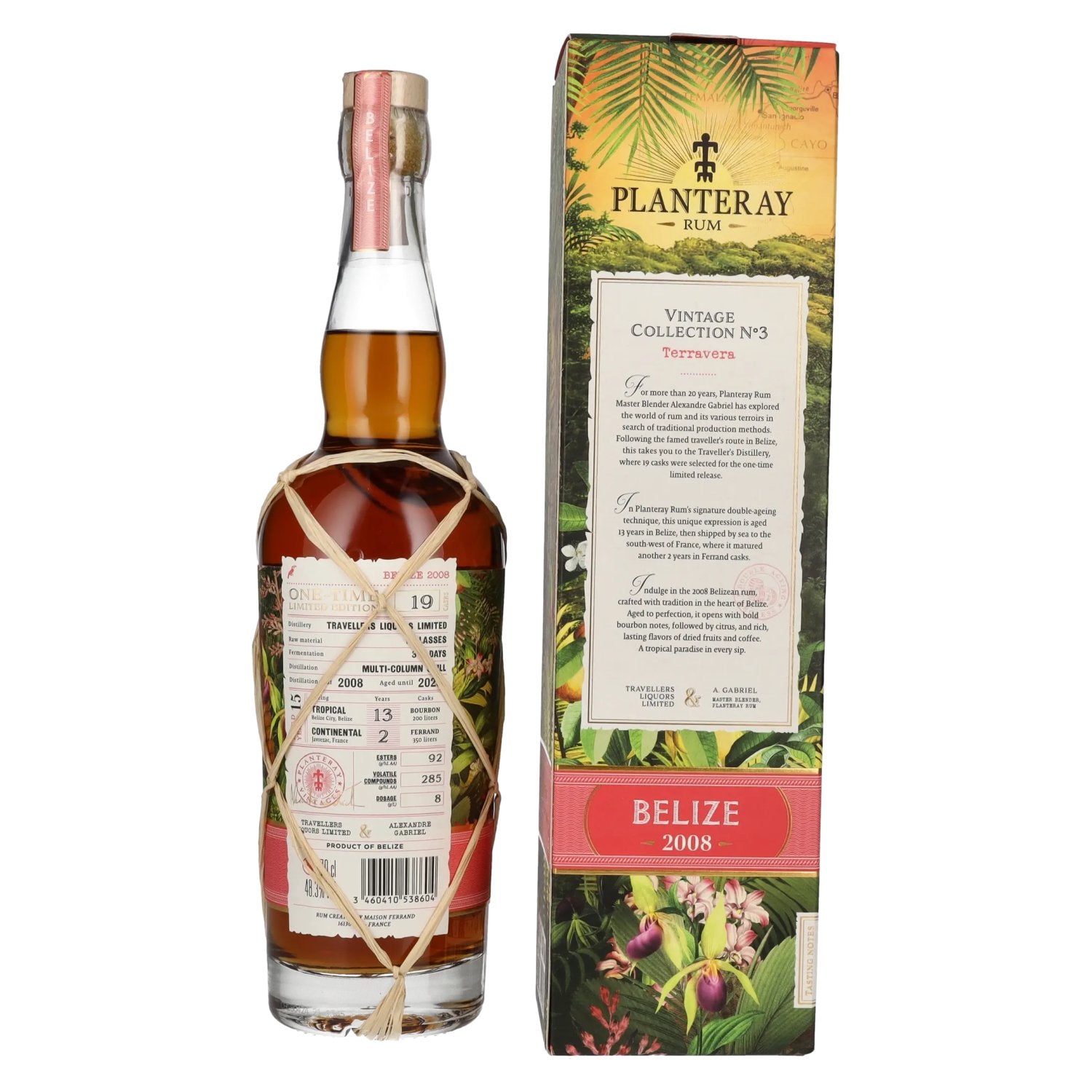 Planteray Rum BELIZE Double Aged Rum ONE-TIME Limited Edition 2008 48,3% Vol. 0,7l in gift box
