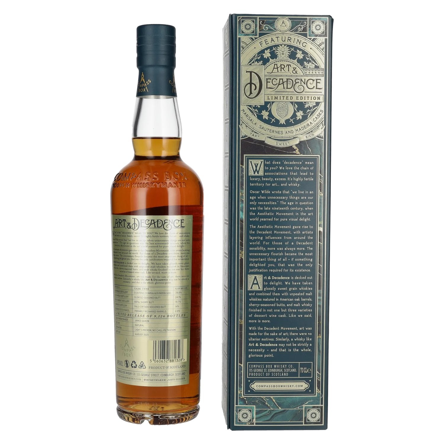 Compass Box ART &amp; DECADENCE Blended Scotch Whisky 49% Vol. 0,7l in gift box