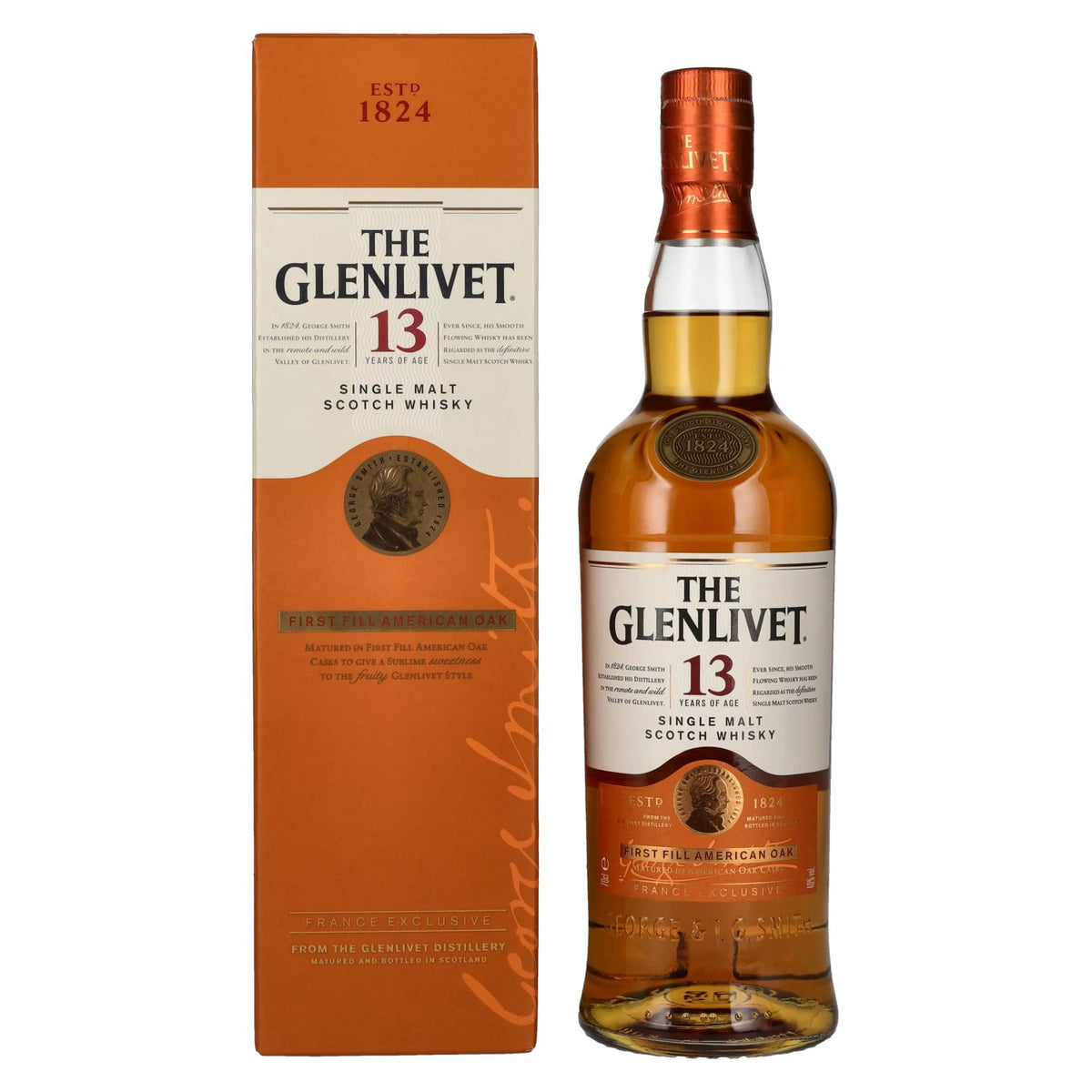 The Glenlivet 13 Years Old FIRST FILL AMERICAN OAK 40% vol. 0,7l en coffret cadeau