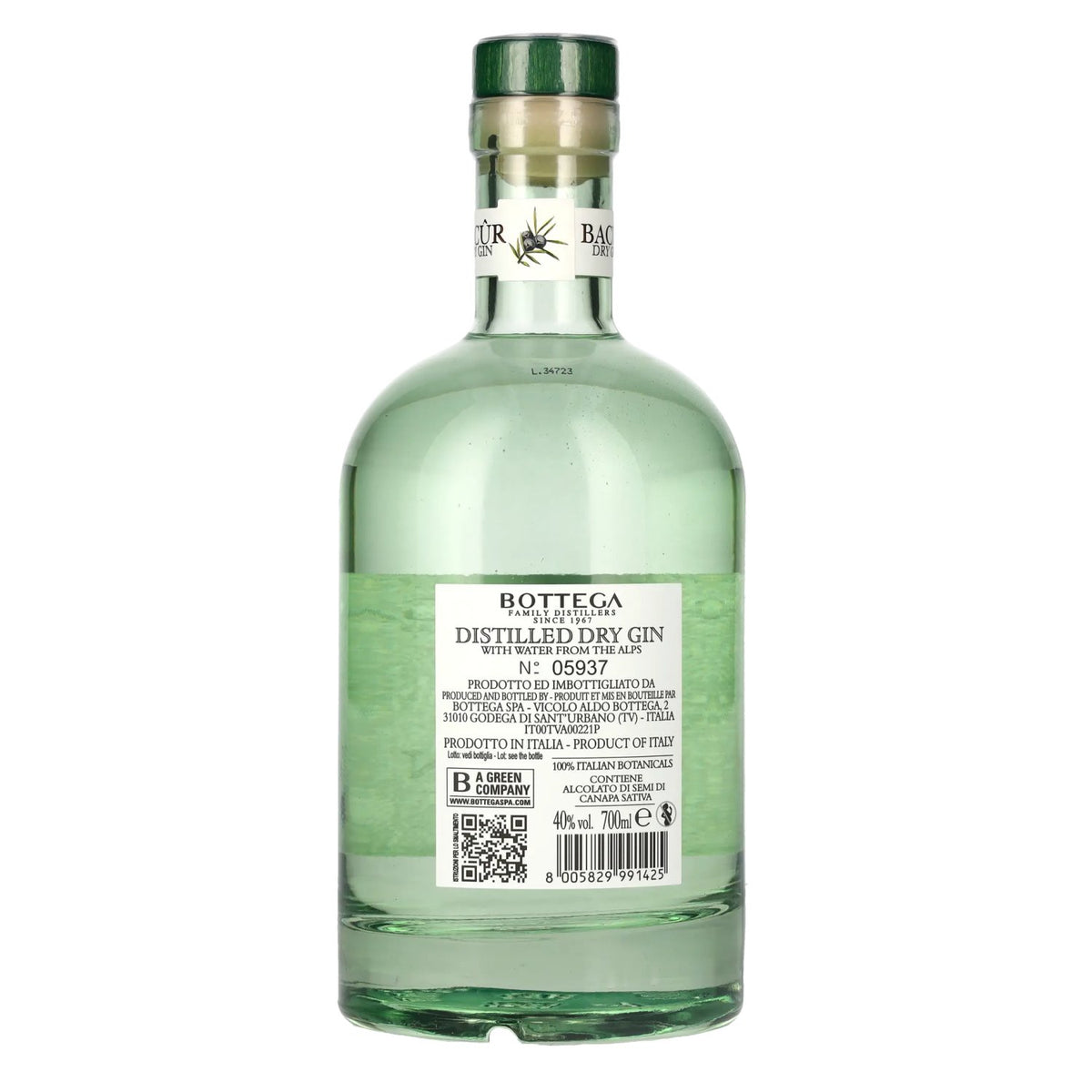 Bottega BACÛR The Wild Green Distilled Dry Gin 40% Vol. 0,7l