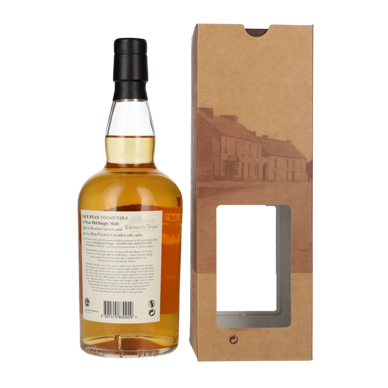 Jack Ryan TOOMEVARA 10 Years Old Single Malt Irish Whiskey Calavados Finish 46% Vol. 0,7l in Geschenkbox