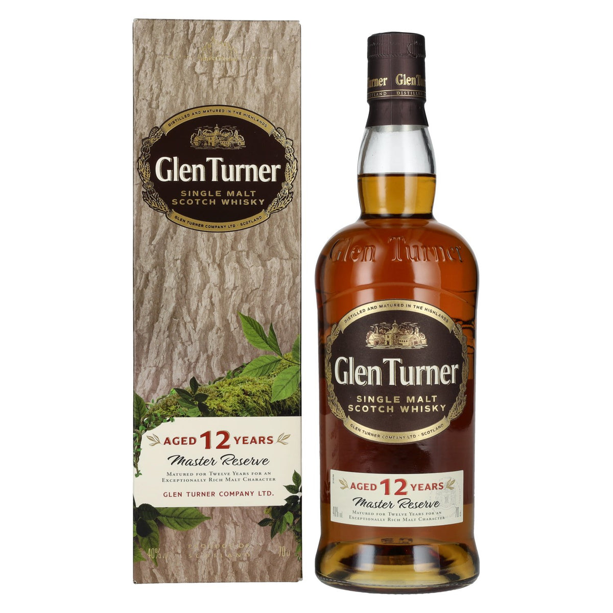 Glen Turner Whisky 12 Years Old Master Reserve Single Malt Scotch Whisky 40% Vol. 0,7l in gift box