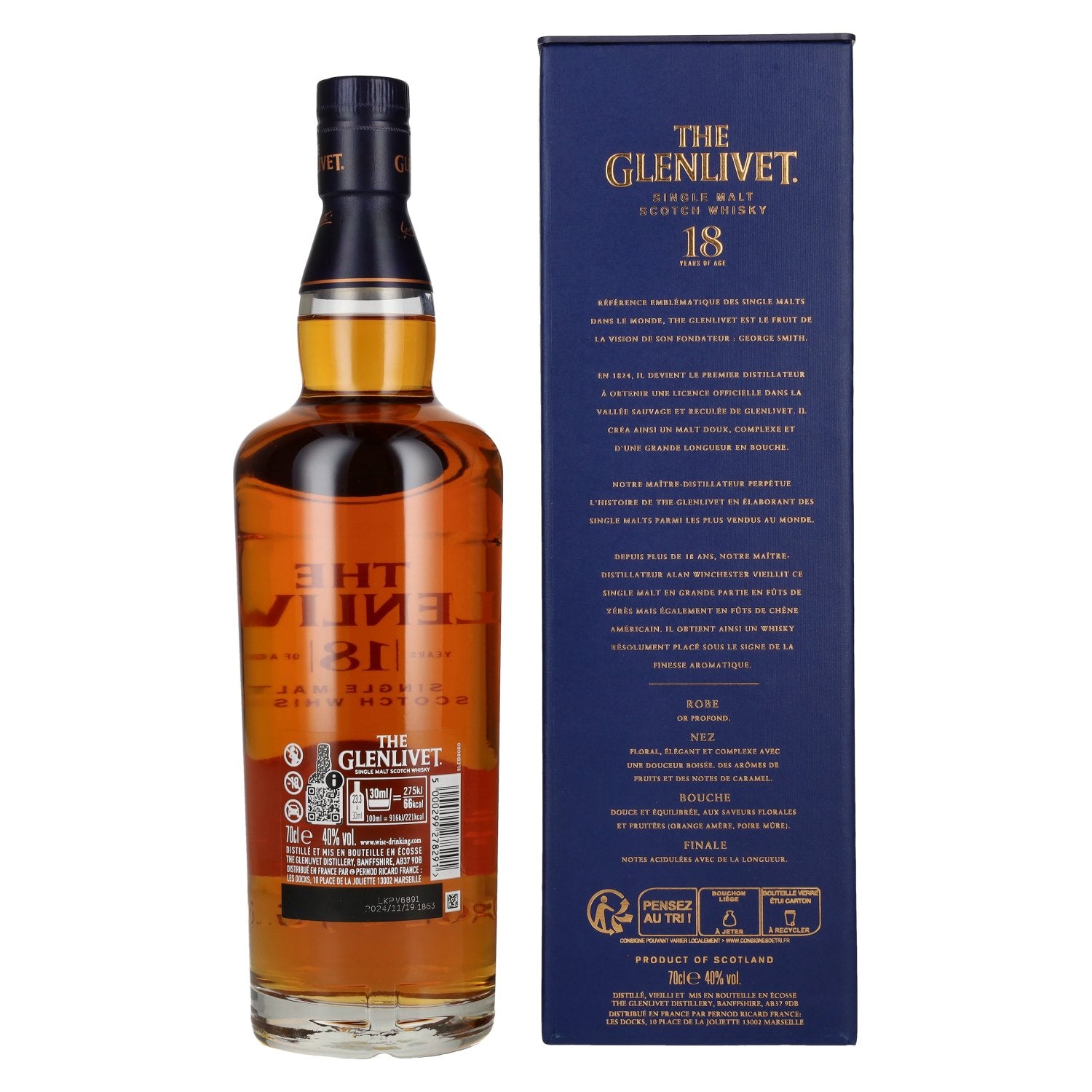 The Glenlivet 18 Years Old BATCH RESERVE Single Malt Whisky 40% Vol. 0,7l in Geschenkbox