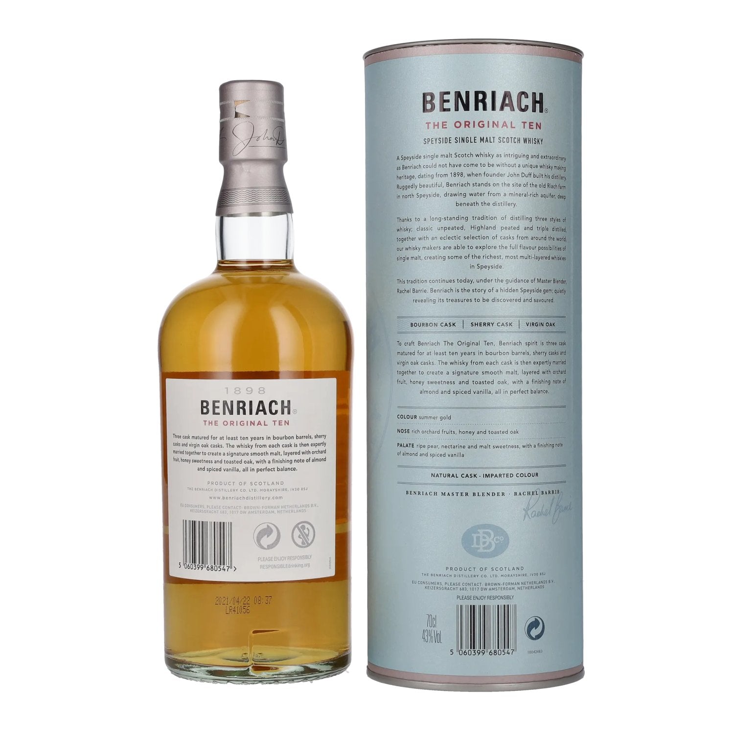Benriach THE ORIGINAL TEN Single Malt Three Cask Matured 43% Vol. 0,7l in Geschenkbox