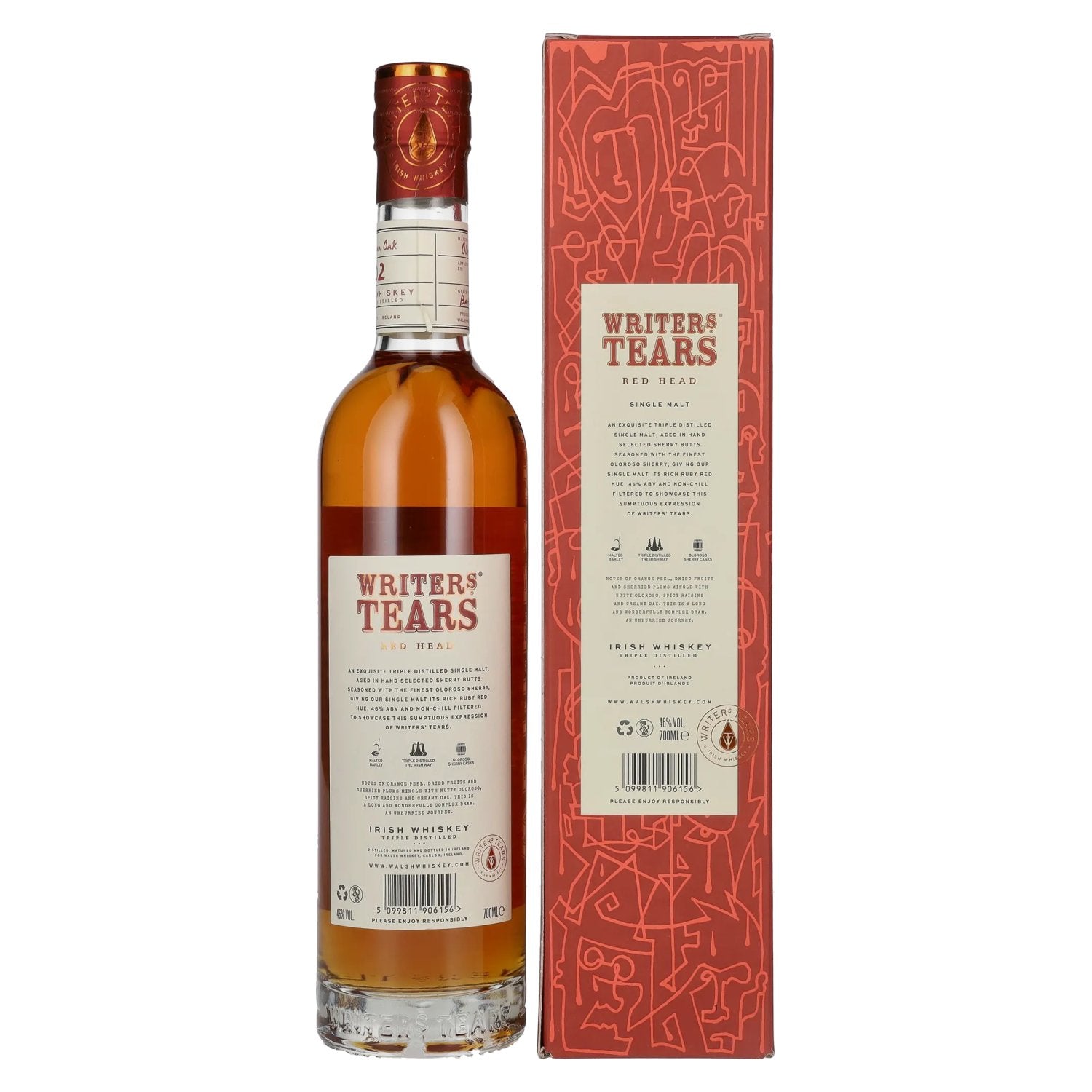Writer's Tears RED HEAD Irish Single Malt Whiskey 46% Vol. 0,7l in Geschenkbox