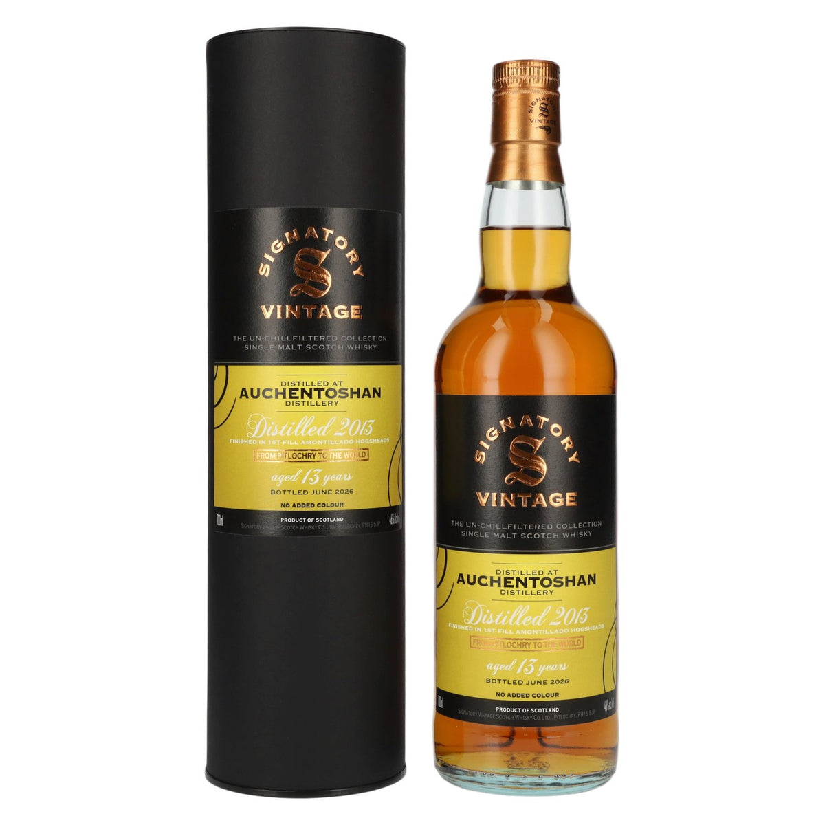 Signatory Vintage AUCHENTOSHAN 13 Years Old The Un-Chillfiltered 2013 46% Vol. 0,7l in Geschenkbox