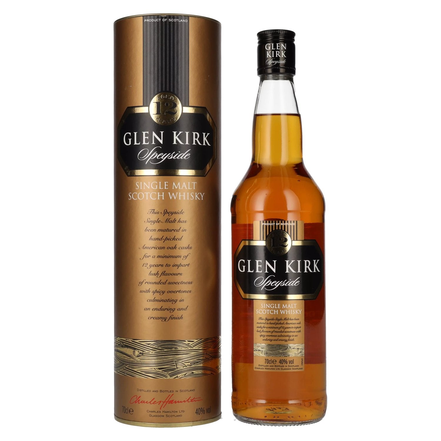 Glen Kirk 12 Years Old Single Malt Scotch Whisky 40% Vol. 0,7l in Geschenkbox