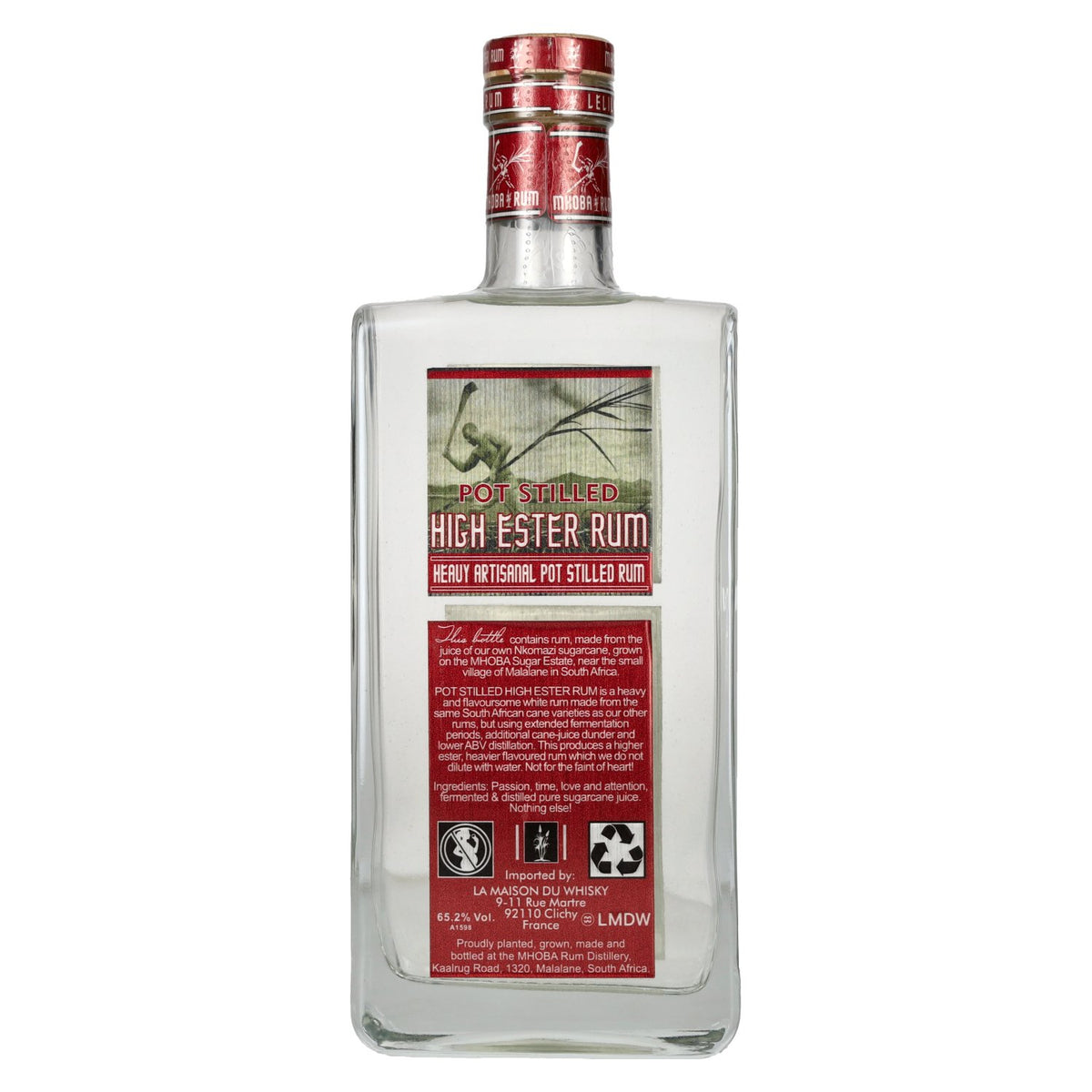 Mhoba Rum Pot Stilled HIGH ESTER Rum 65,2% Vol. 0,7l