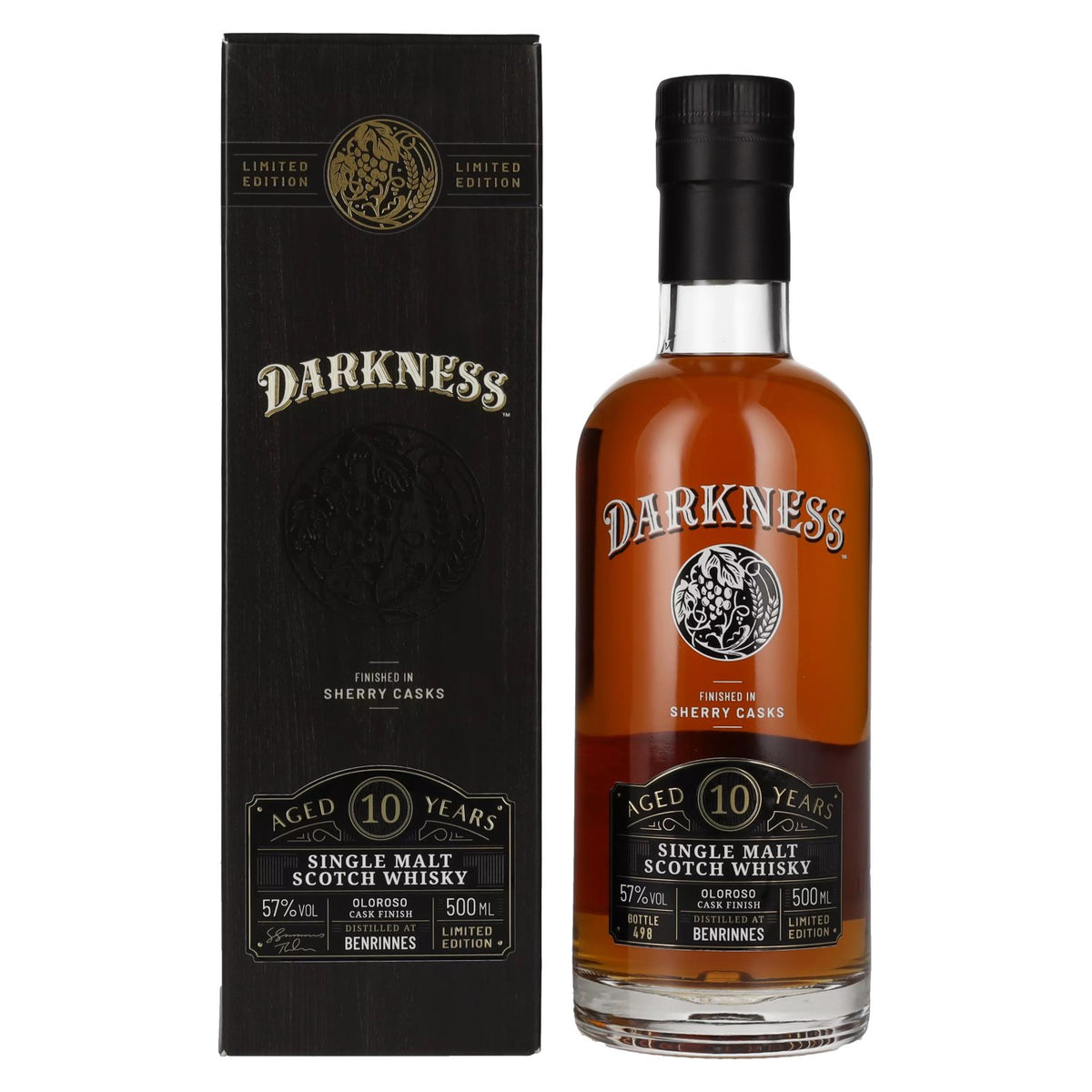 Darkness BENRINNES 10 Years Old OLOROSO CASK FINISH 57% Vol. 0,5l in gift box