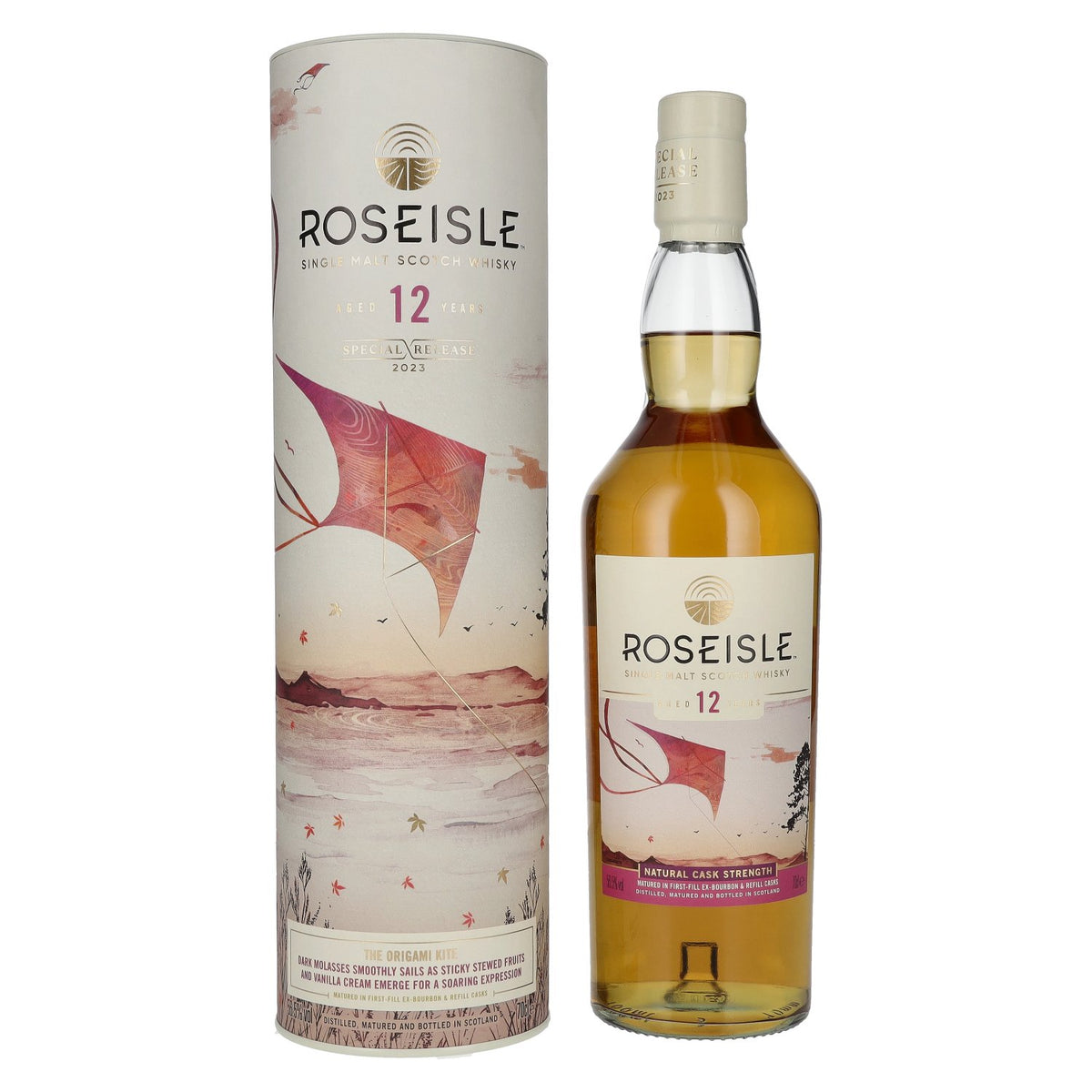 Roseisle 12 Years Old ORIGAMI KITE Single Malt Special Release 2023 56,5% Vol. 0,7l en coffret cadeau