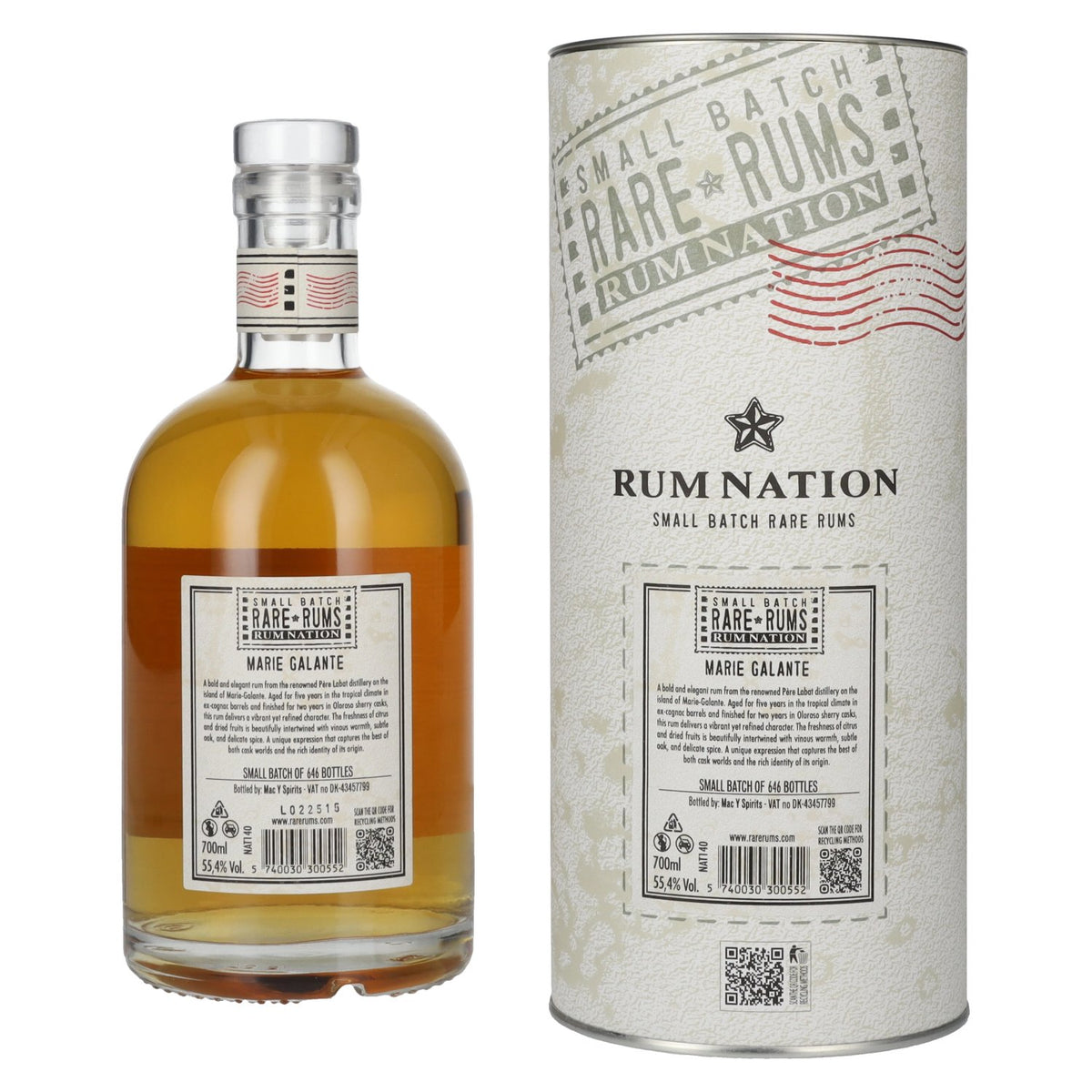 Rum Nation Rare Rums MARIE GALANTE Guadeloupe 2017/2025 55,4% Vol. 0,7l in Geschenkbox