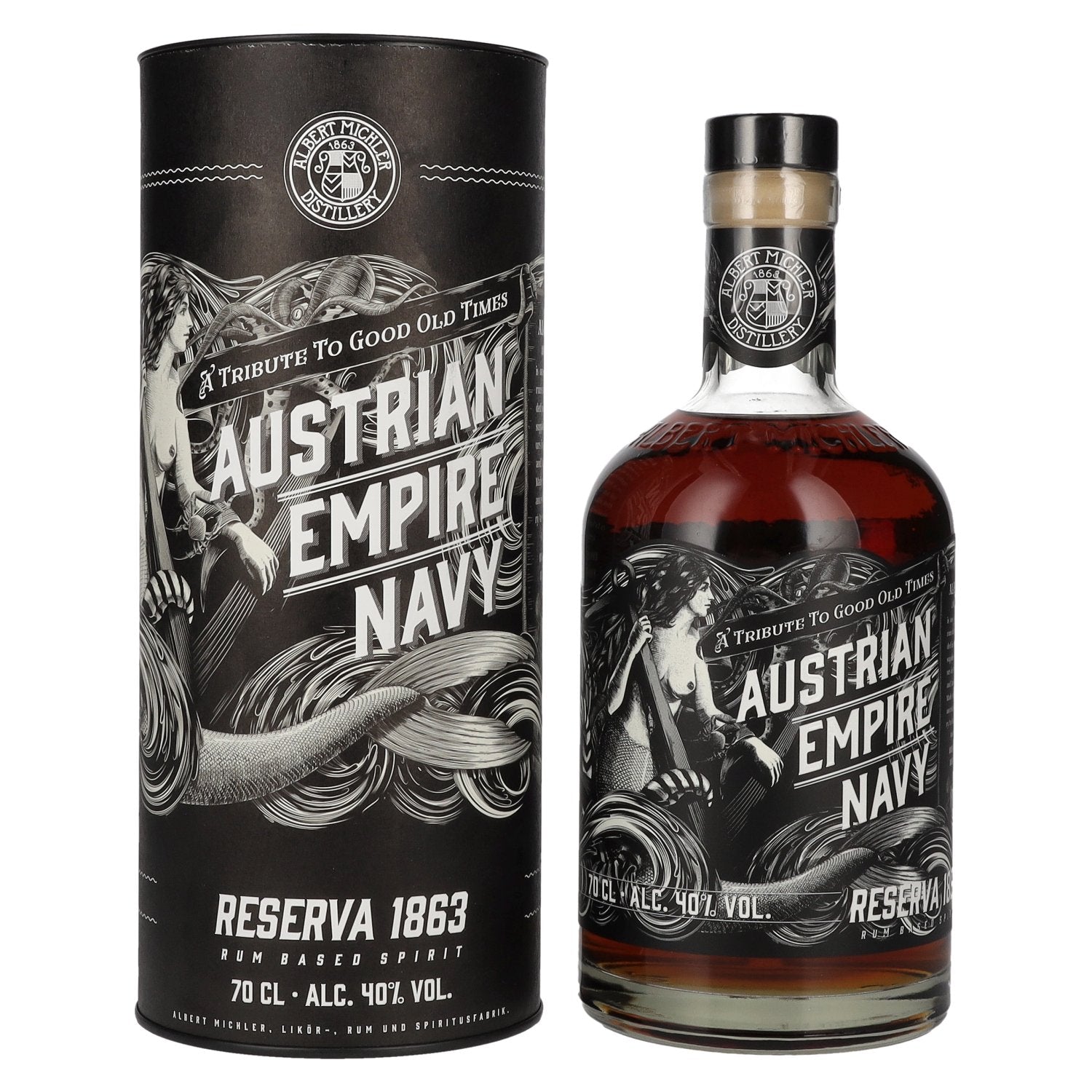 Austrian Empire Navy RESERVA 1863 Rum Based Spirit 40% Vol. 0,7l en boîte cadeau