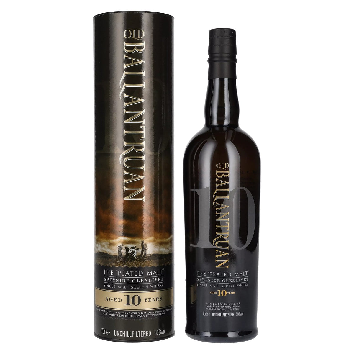 Old Ballantruan 10 Years Old THE PEATED MALT 50% Vol. 0,7l en boîte cadeau